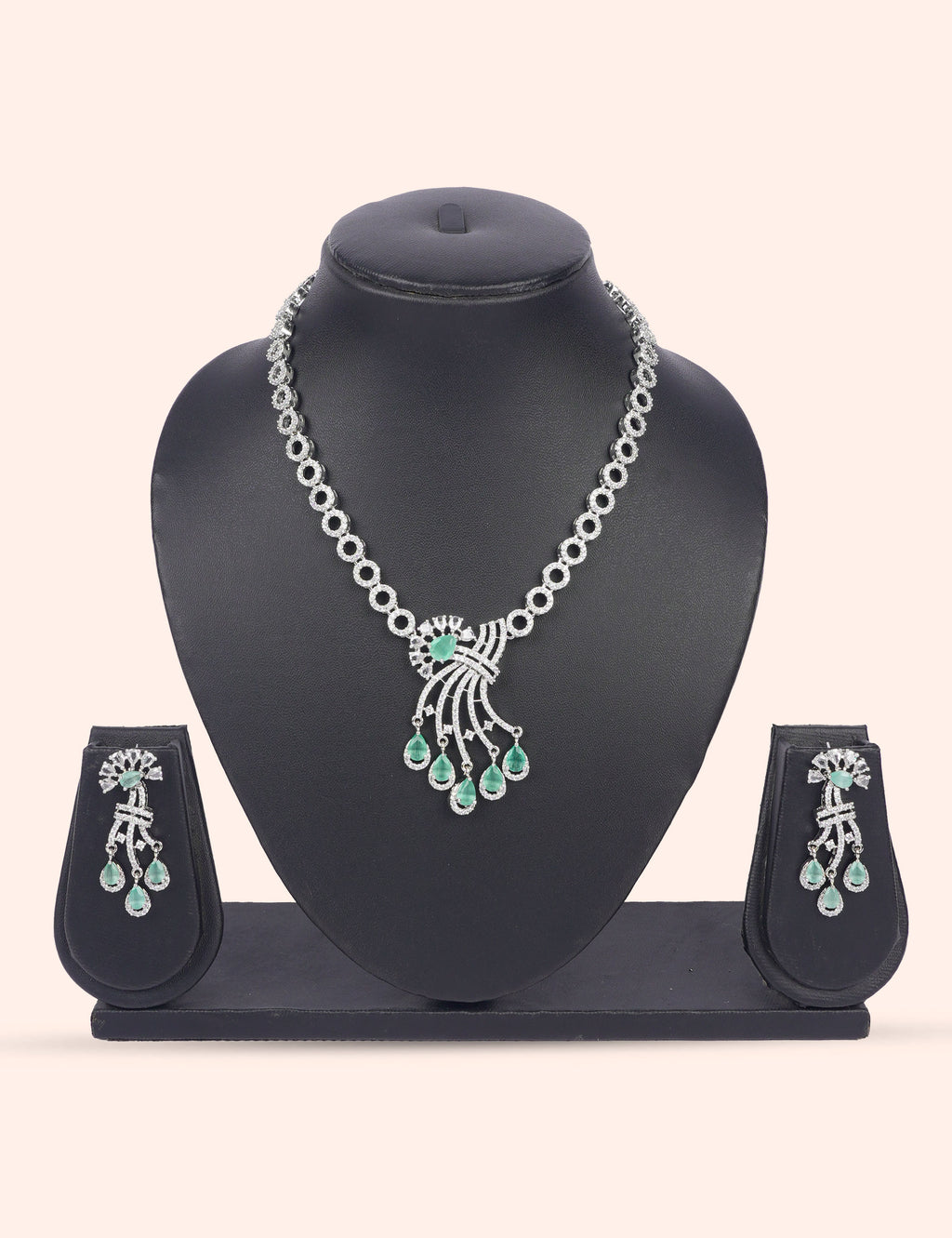 Frost Bloom & Zirconia Diamond Statement Set by N Dazzles Designs