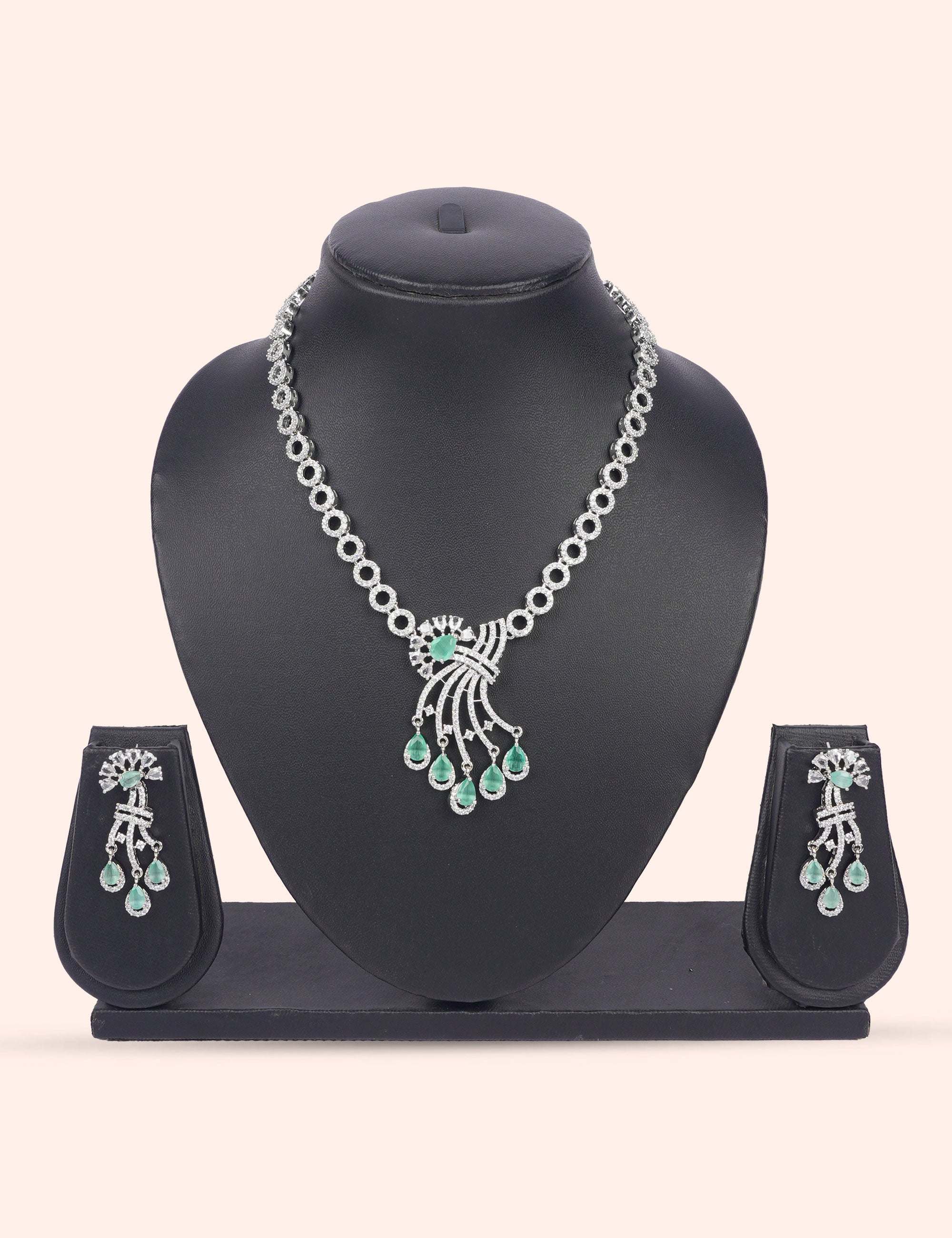 Frost Bloom & Zirconia Diamond Statement Set by N Dazzles Designs