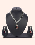 The Platinum Fan & Zirconia Diamond Statement Set by N Dazzles Designs