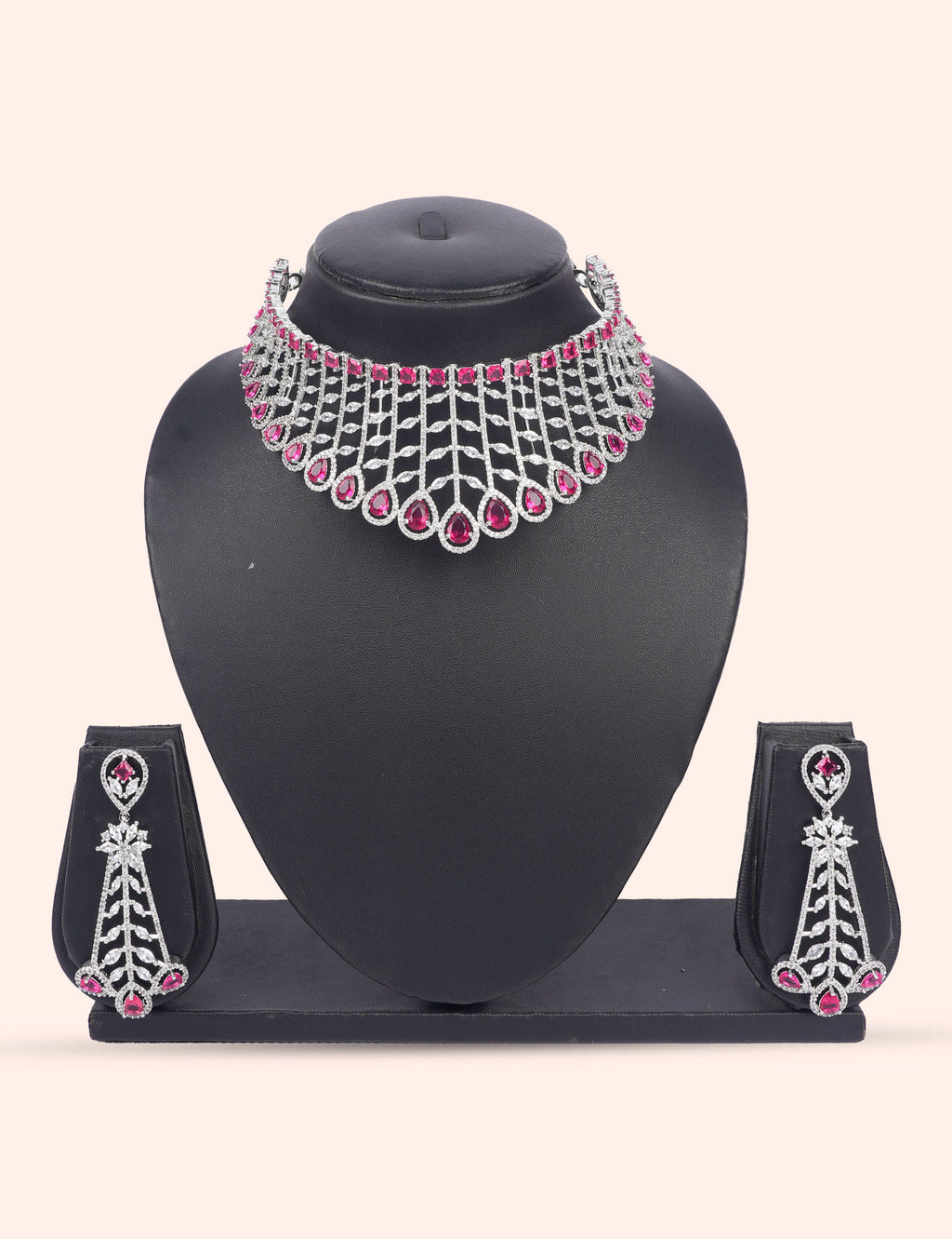 Veridian Rain & Zirconia Diamond Statement Set by N Dazzles Designs