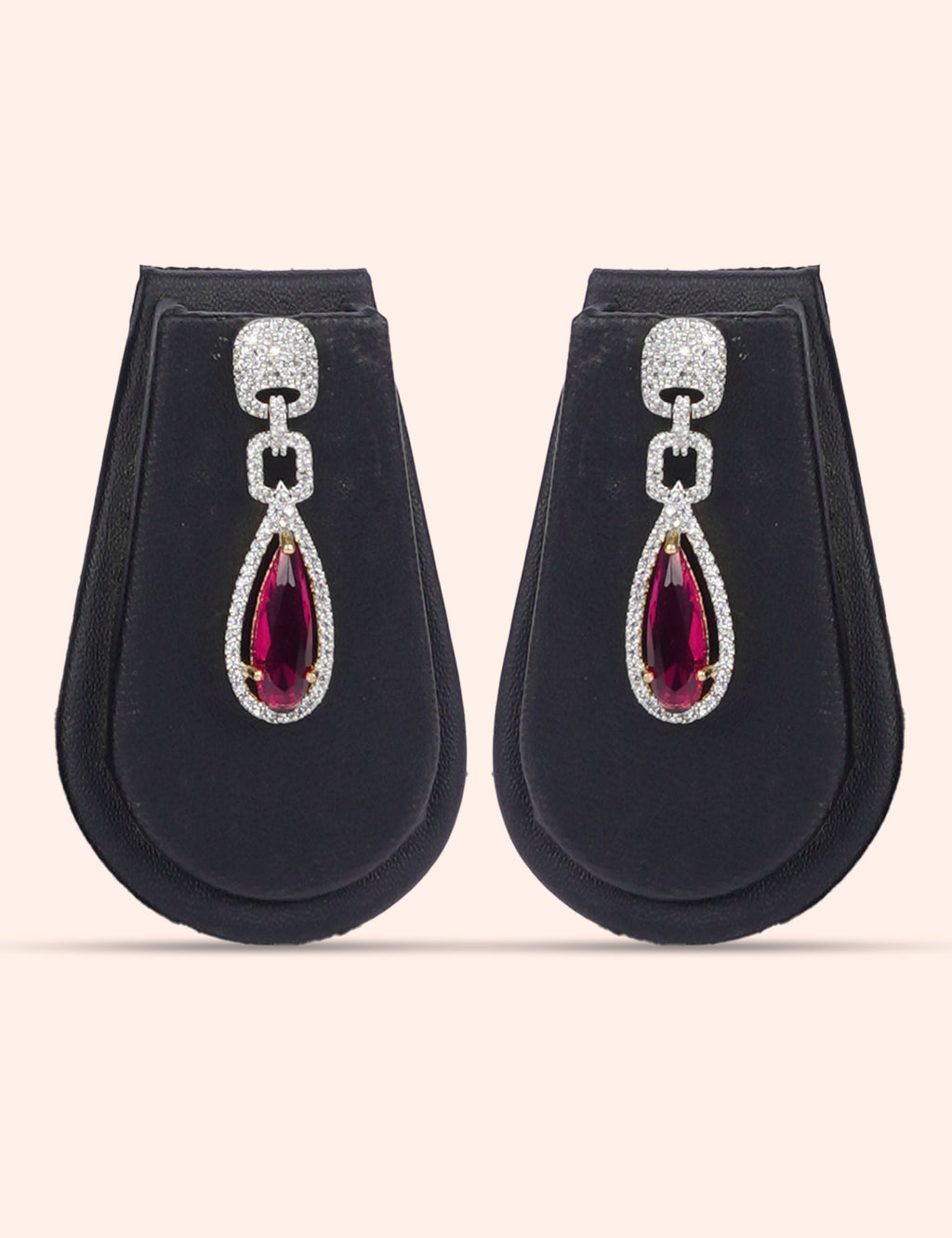The Platinum Fan & Zirconia Diamond Statement Set by N Dazzles Designs