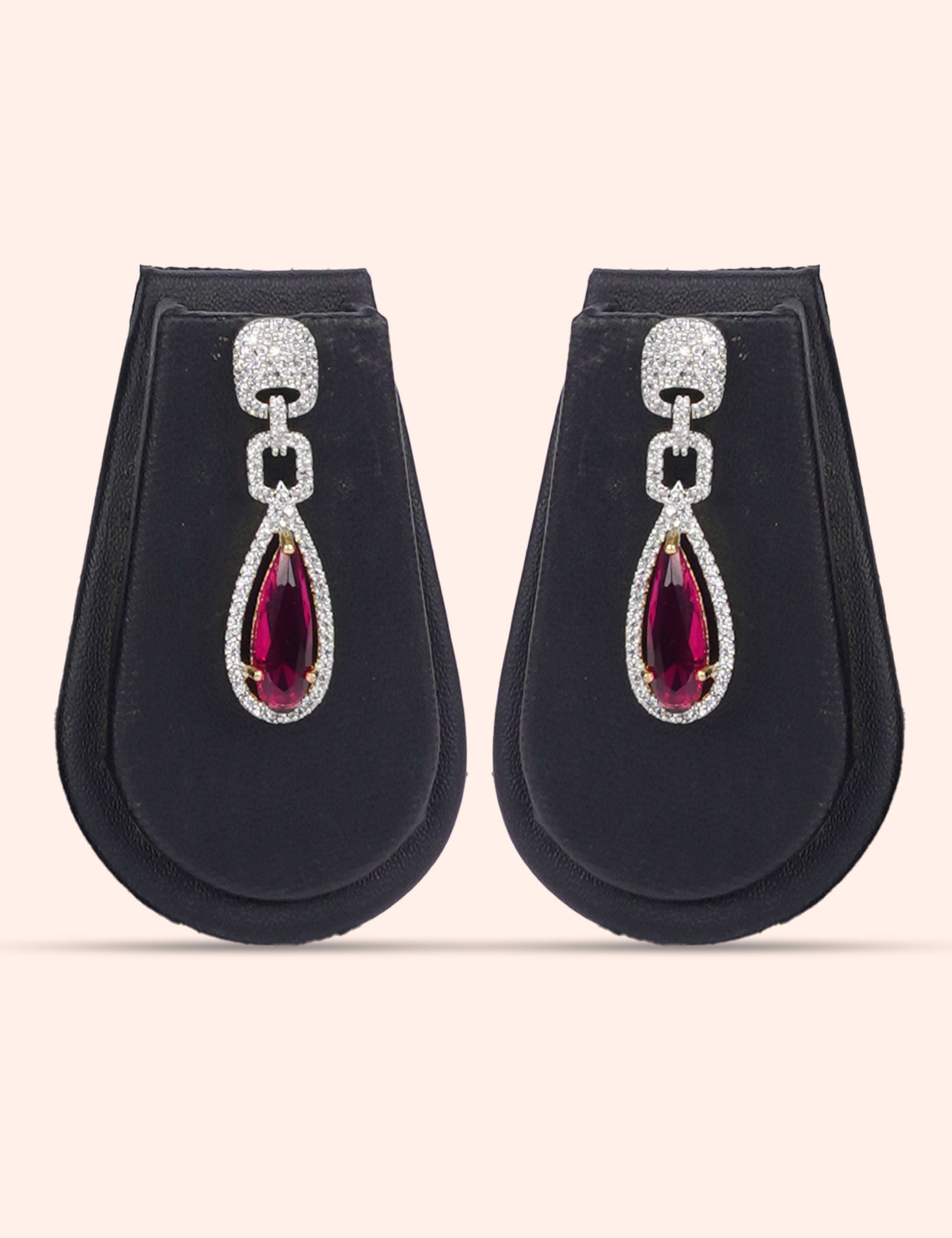 The Platinum Fan & Zirconia Diamond Statement Set by N Dazzles Designs