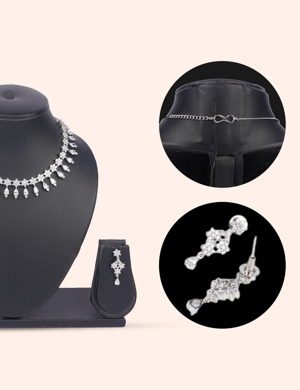 Diamond Drift & Zirconia Diamond Statement Set by N Dazzles Designs