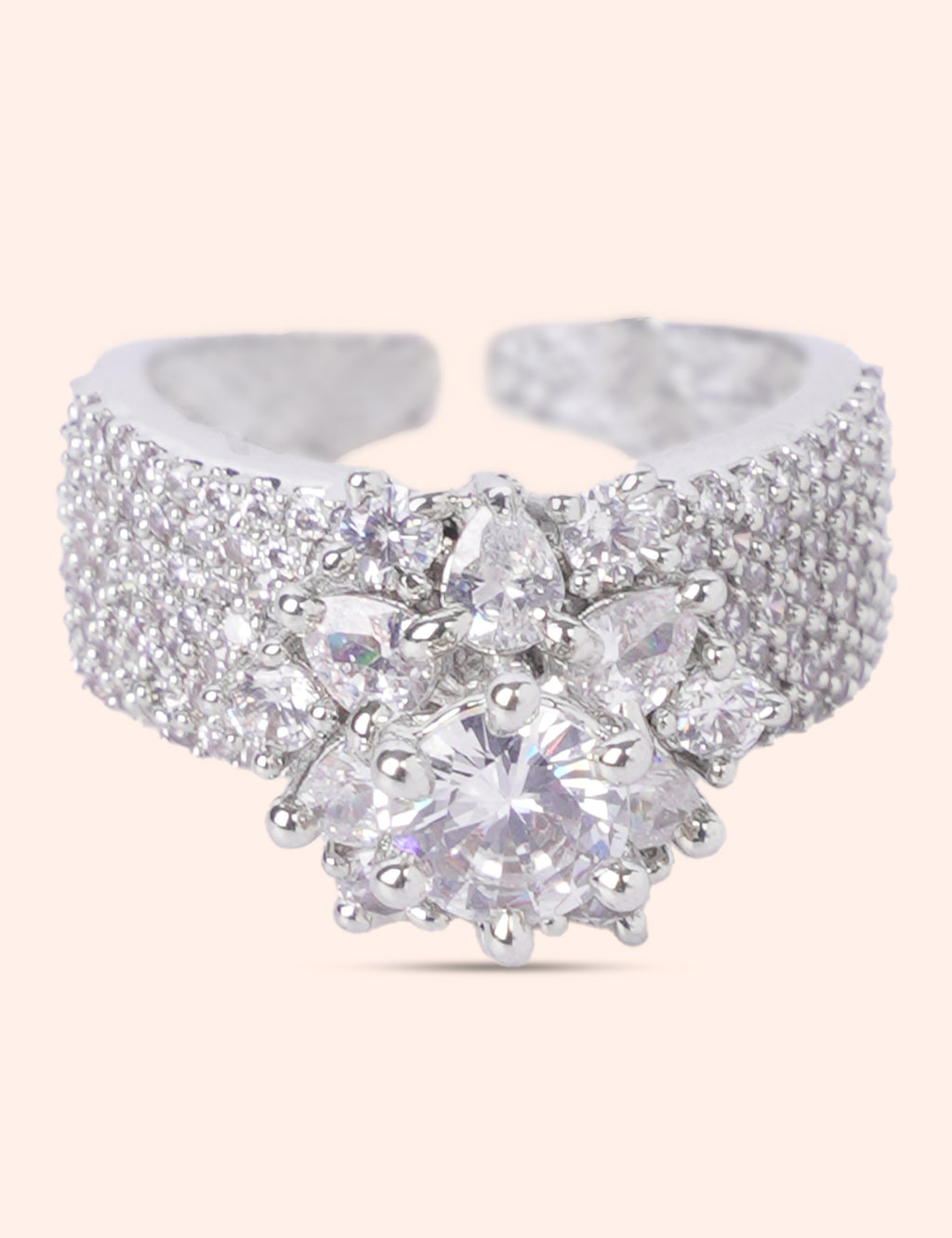 Royal Diamond Flower Ring