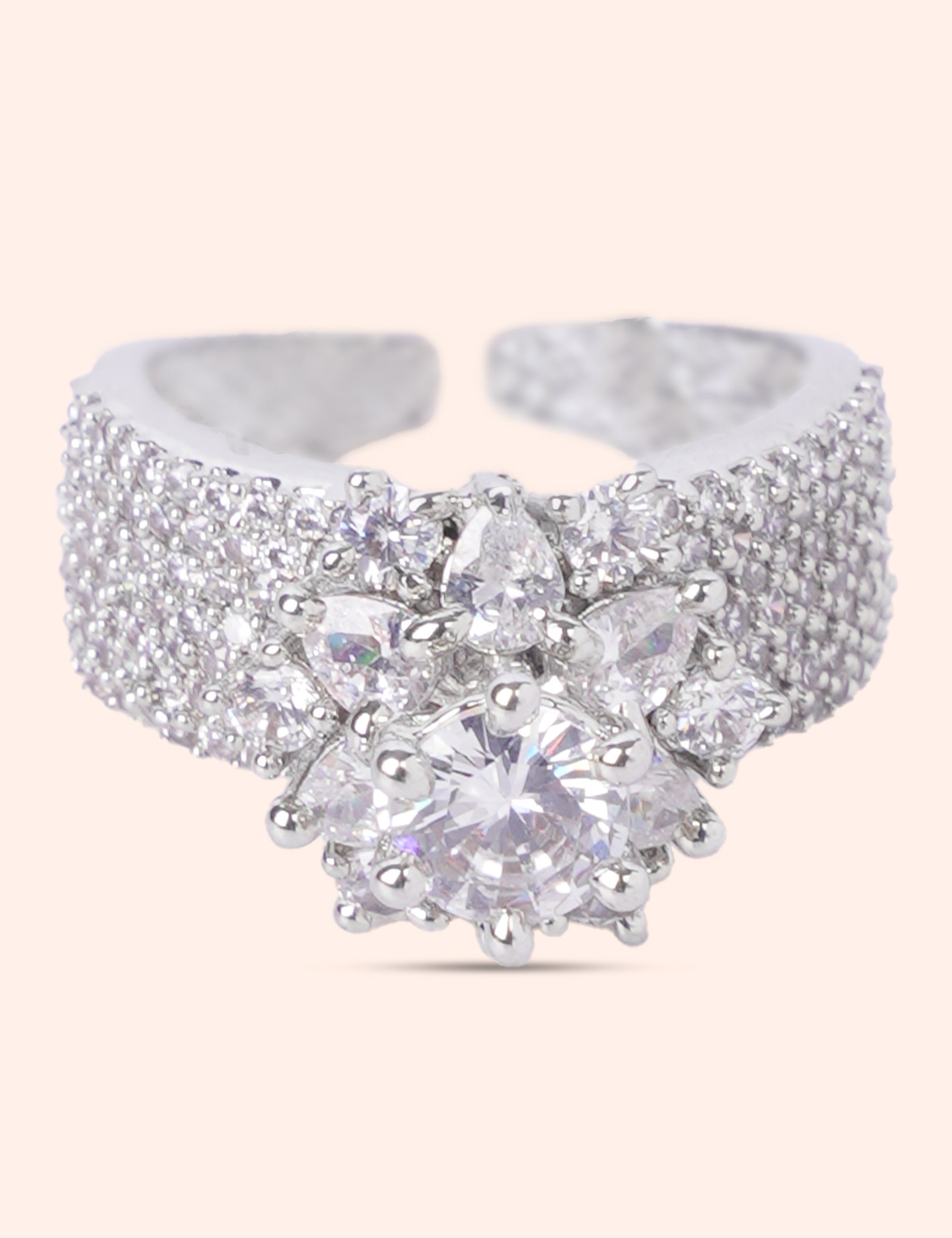 Royal Diamond Flower Ring