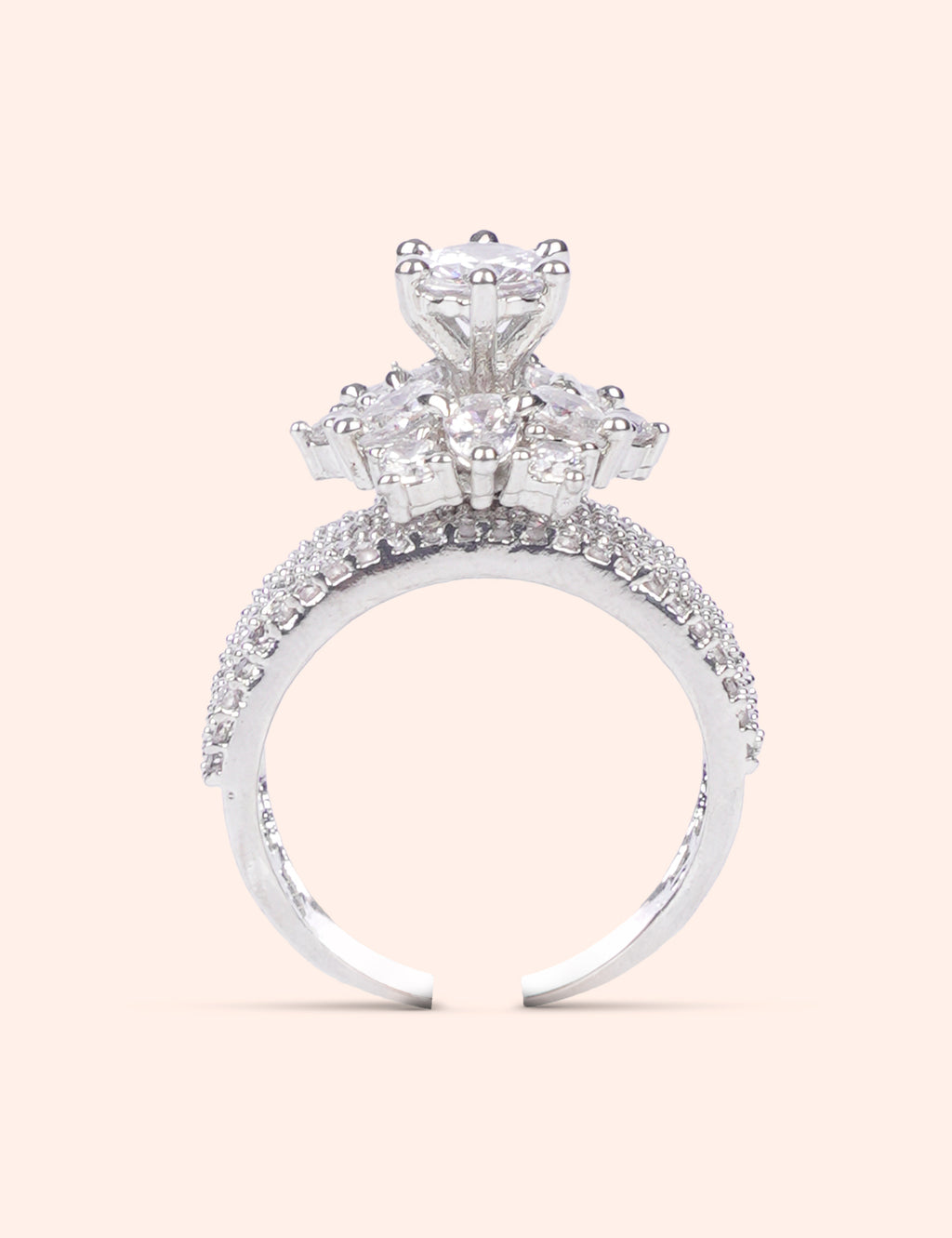 Royal Diamond Flower Ring
