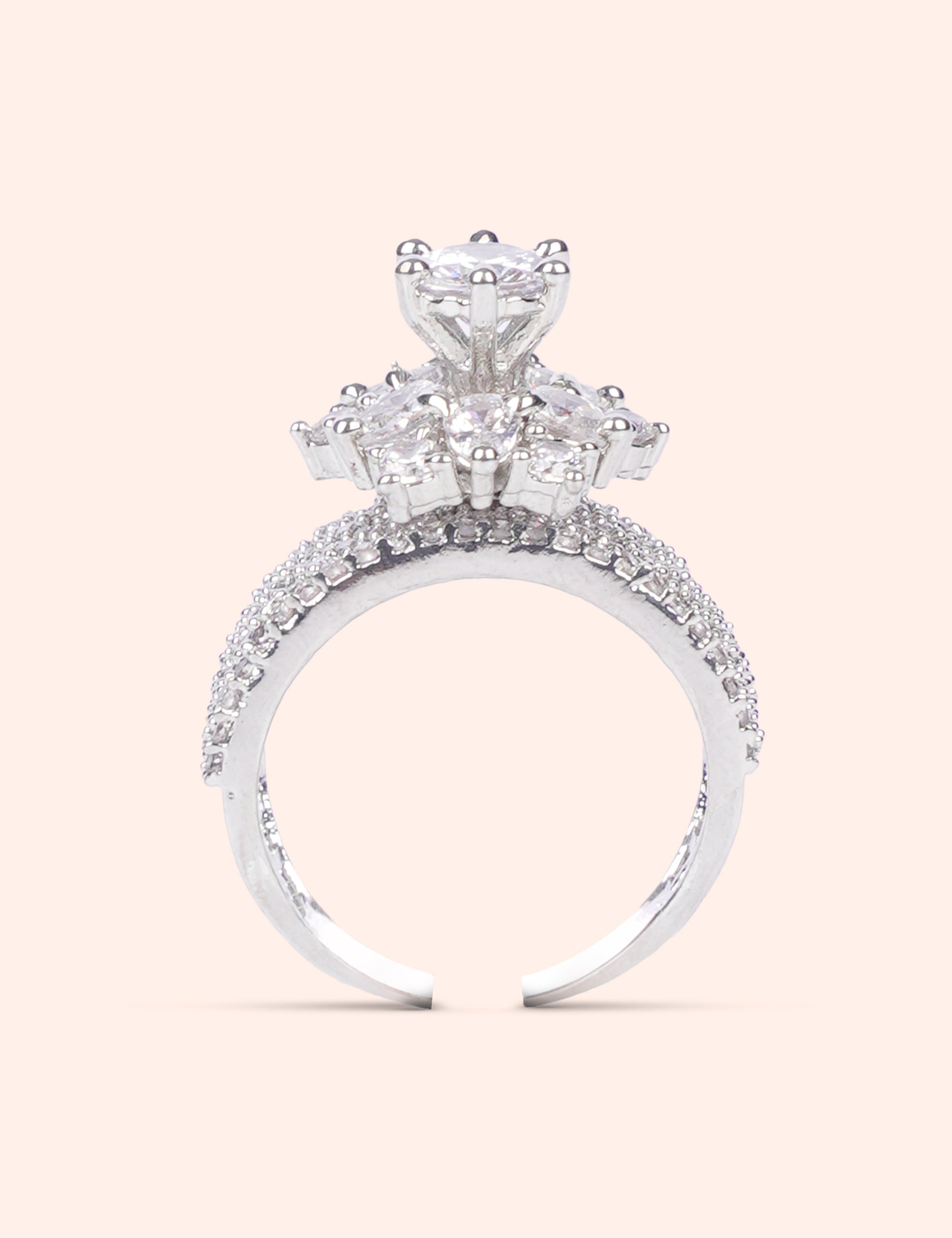 Royal Diamond Flower Ring