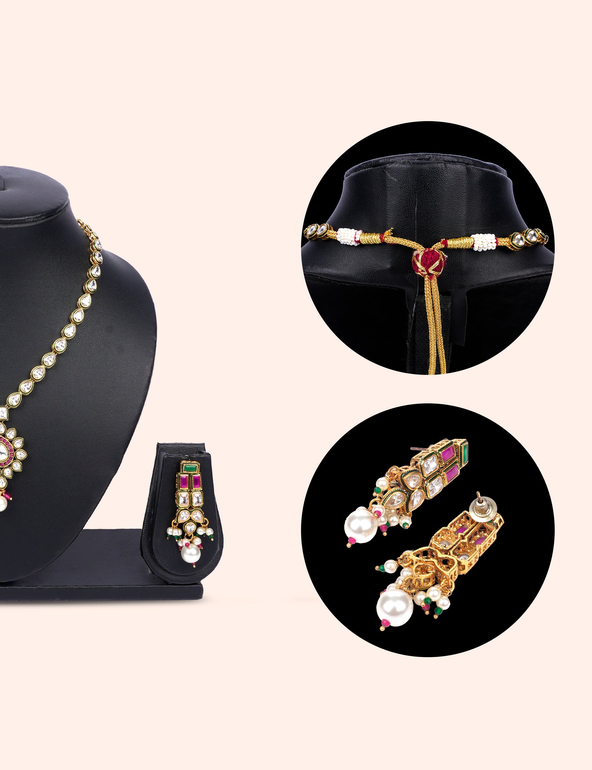 Rajsi Kundan Pearl Drop Set