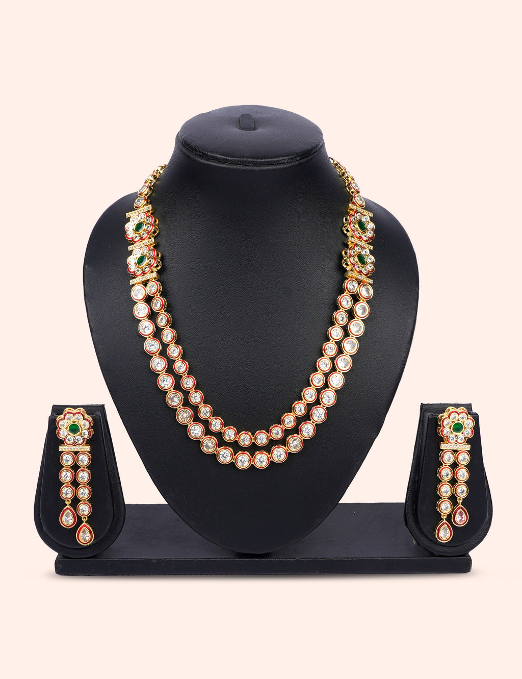 Classic Double Line Kundan Set