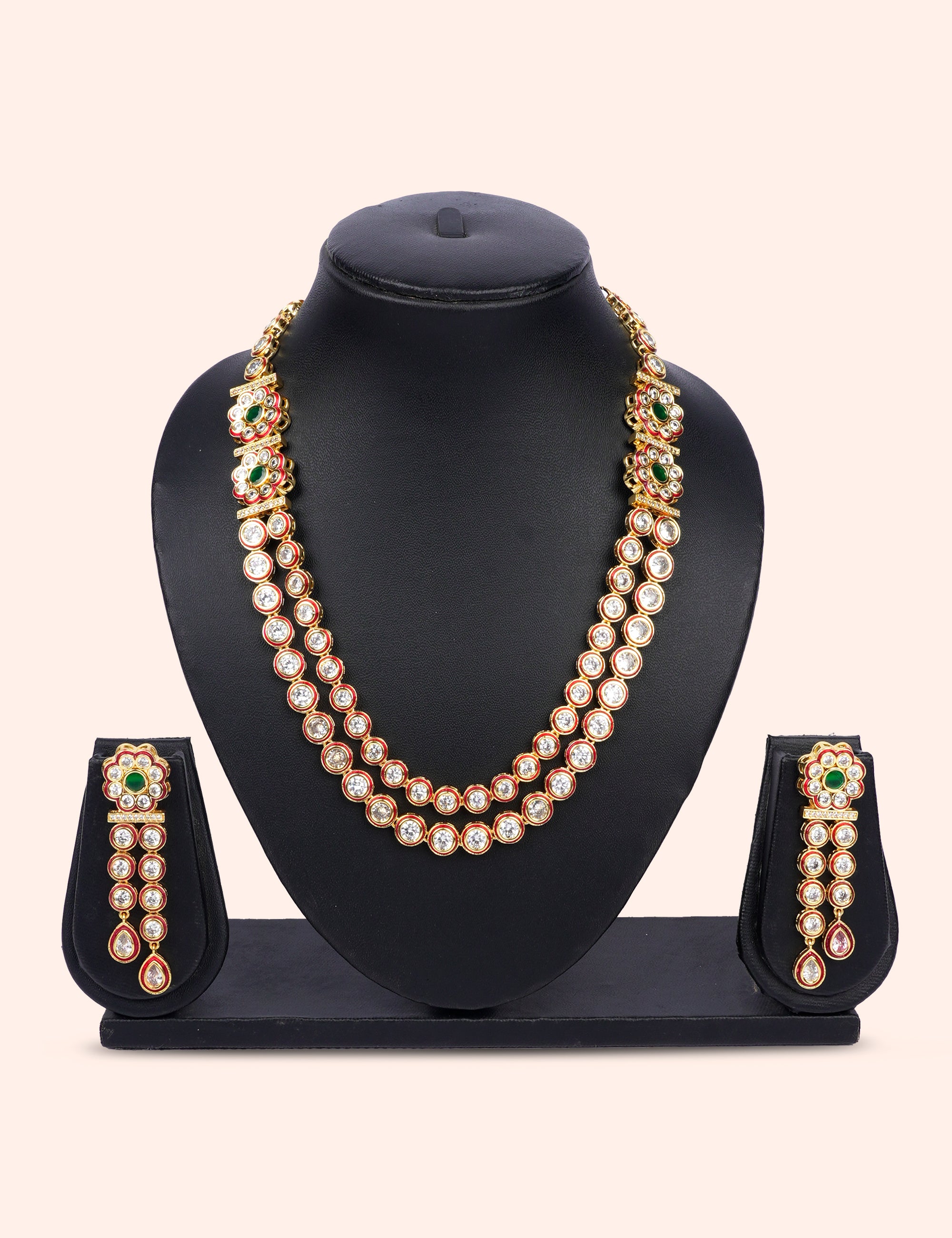 Classic Double Line Kundan Set