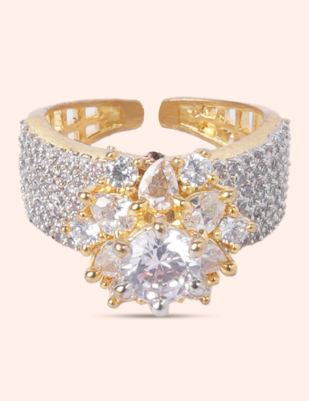 Premium Gold Cluster Ring