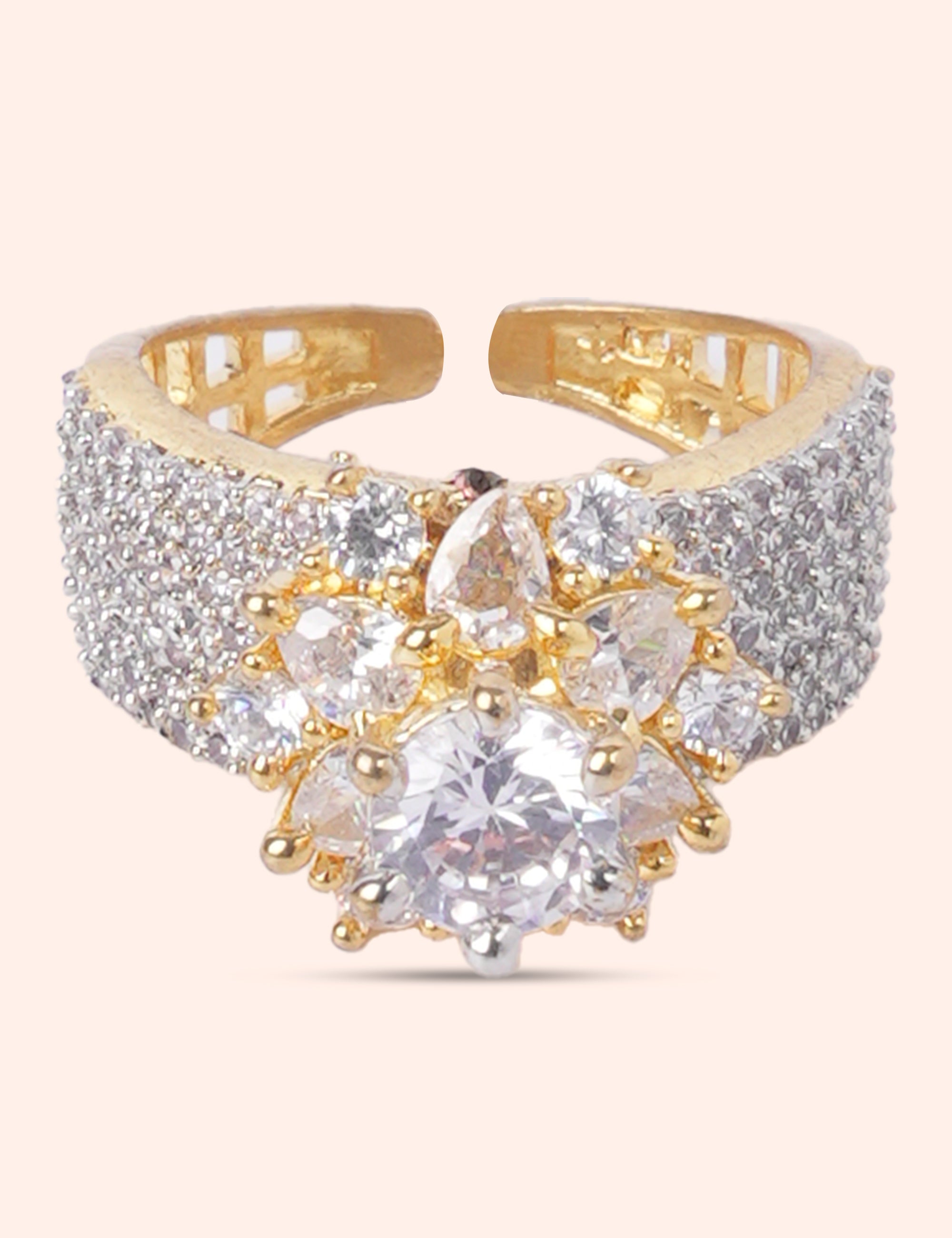 Premium Gold Cluster Ring