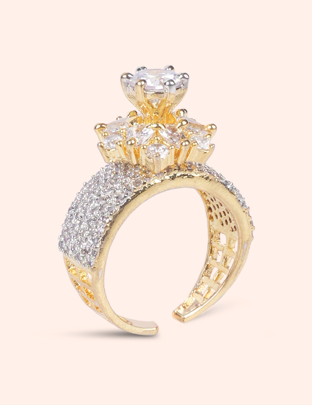 Premium Gold Cluster Ring