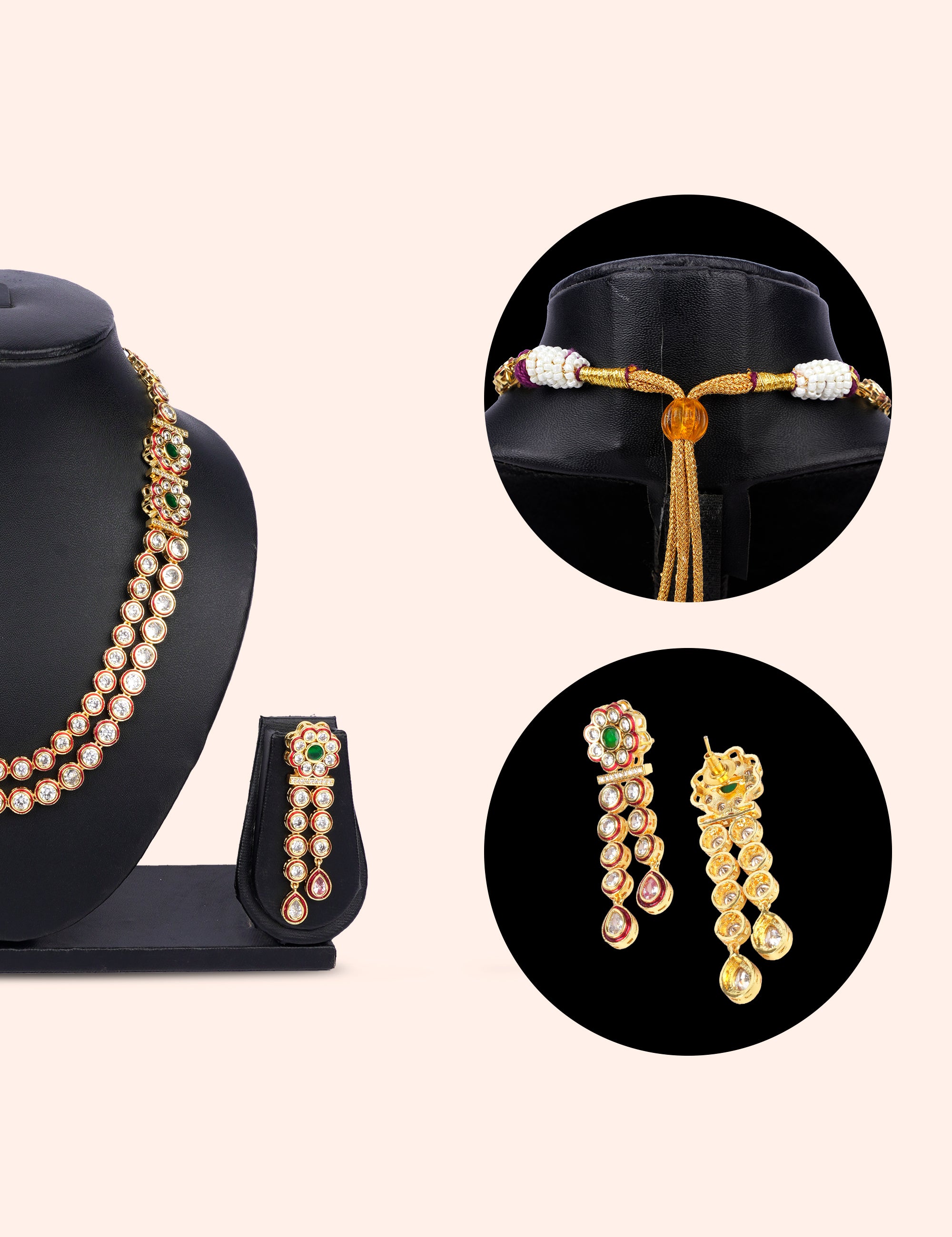 Classic Double Line Kundan Set