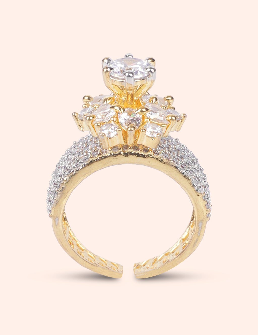 Premium Gold Cluster Ring