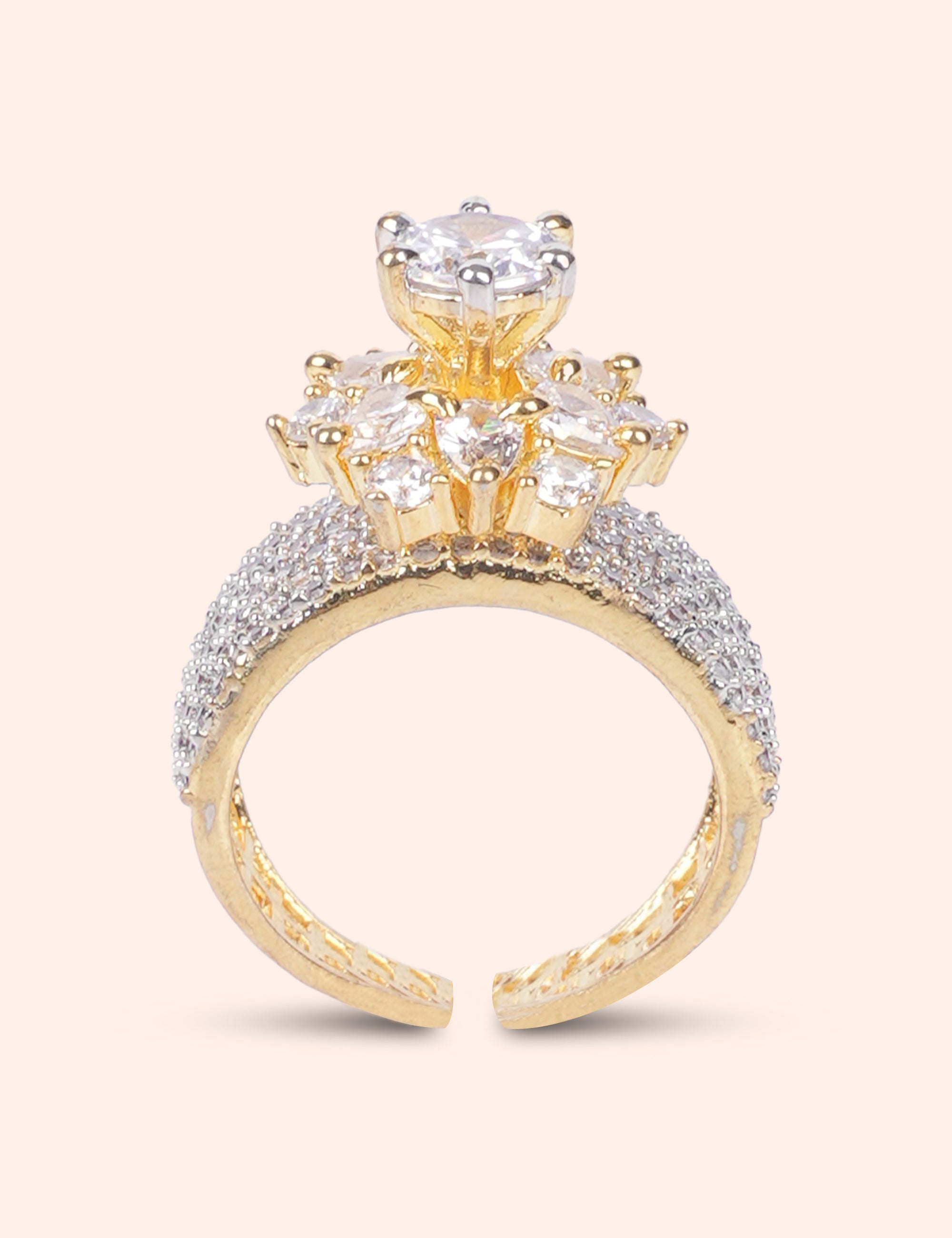 Premium Gold Cluster Ring