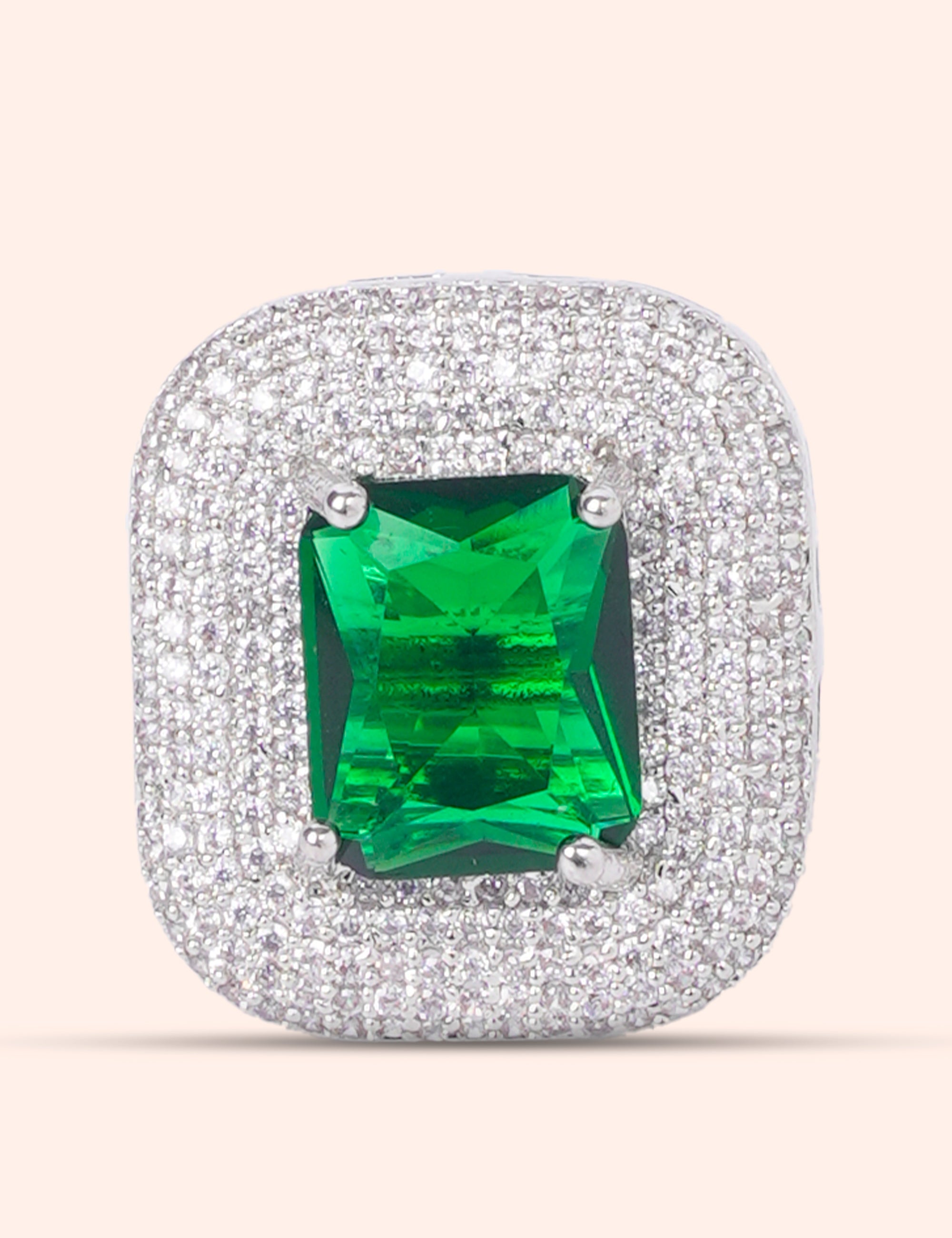 Princess Green Diamond Ring