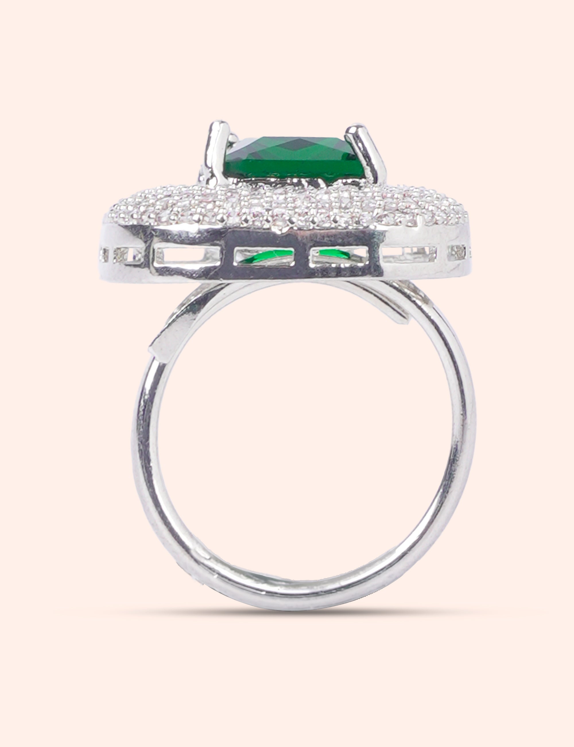 Princess Green Diamond Ring