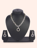 Round Blue Jewel Suite & Zirconia Diamond Statement Set by N Dazzles Designs