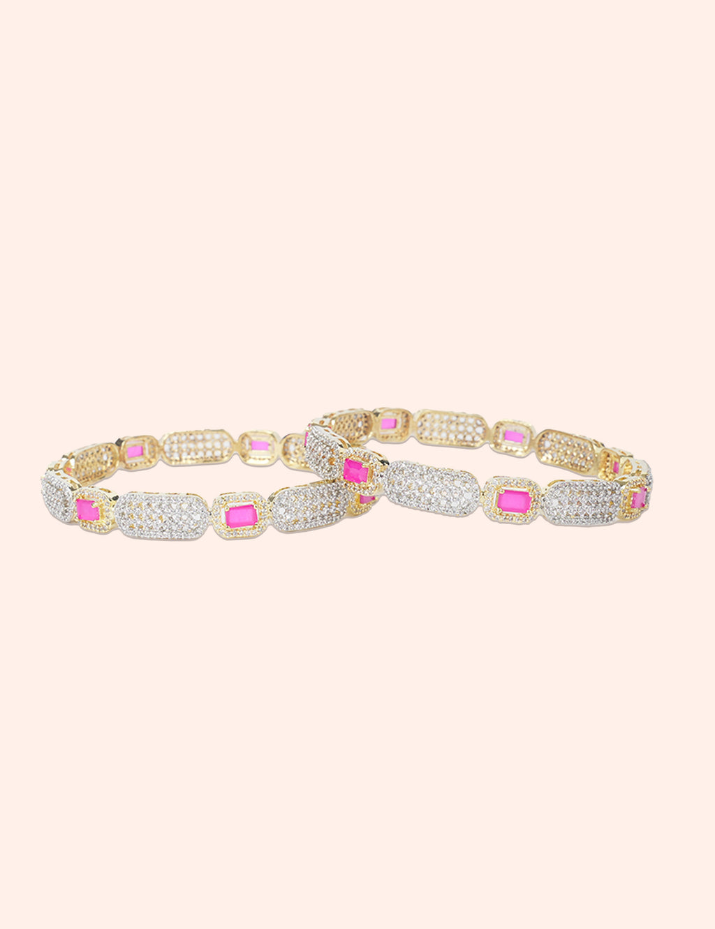 Premium Pink Stone Bangles