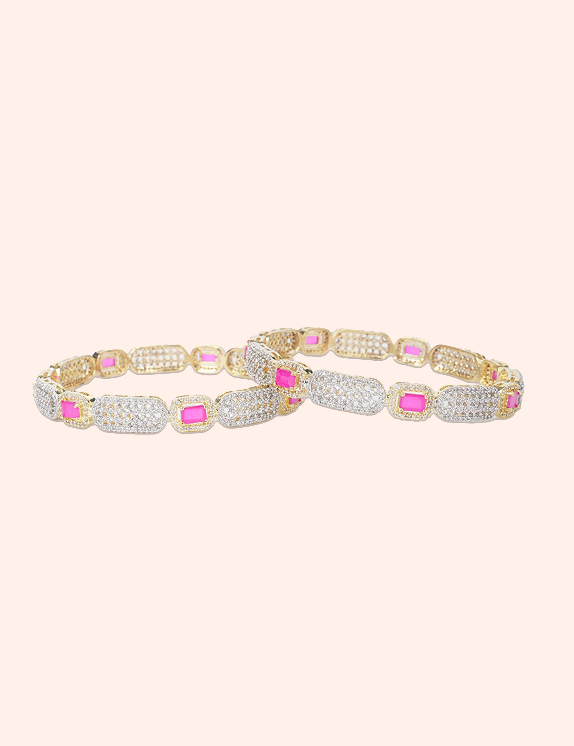Premium Pink Stone Bangles