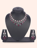 Ruby Raindrop Set & Zirconia Diamond Statement Set by N Dazzles Designs