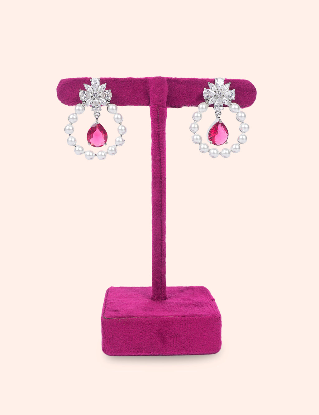 Pearl Circle Ruby Drops