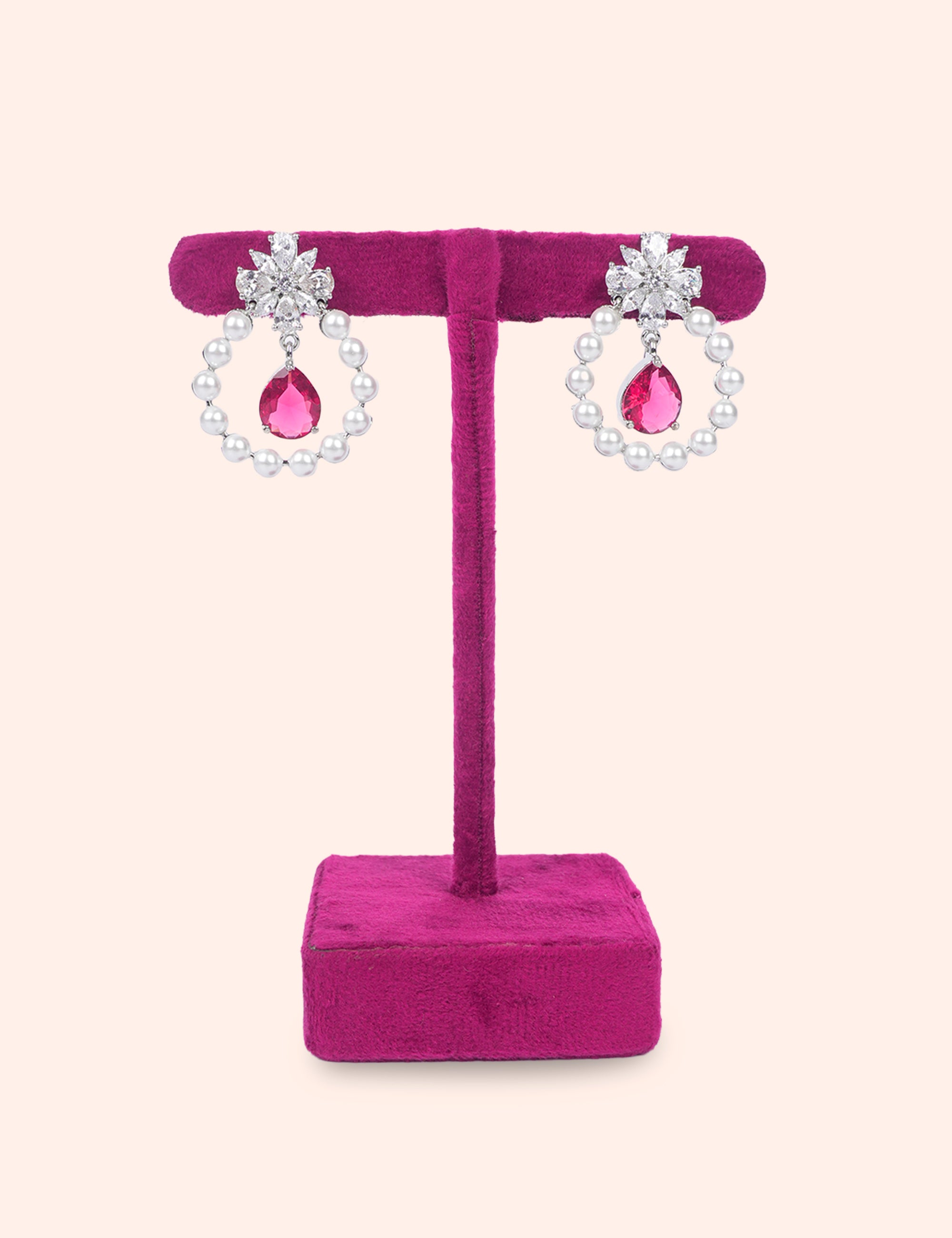 Pearl Circle Ruby Drops