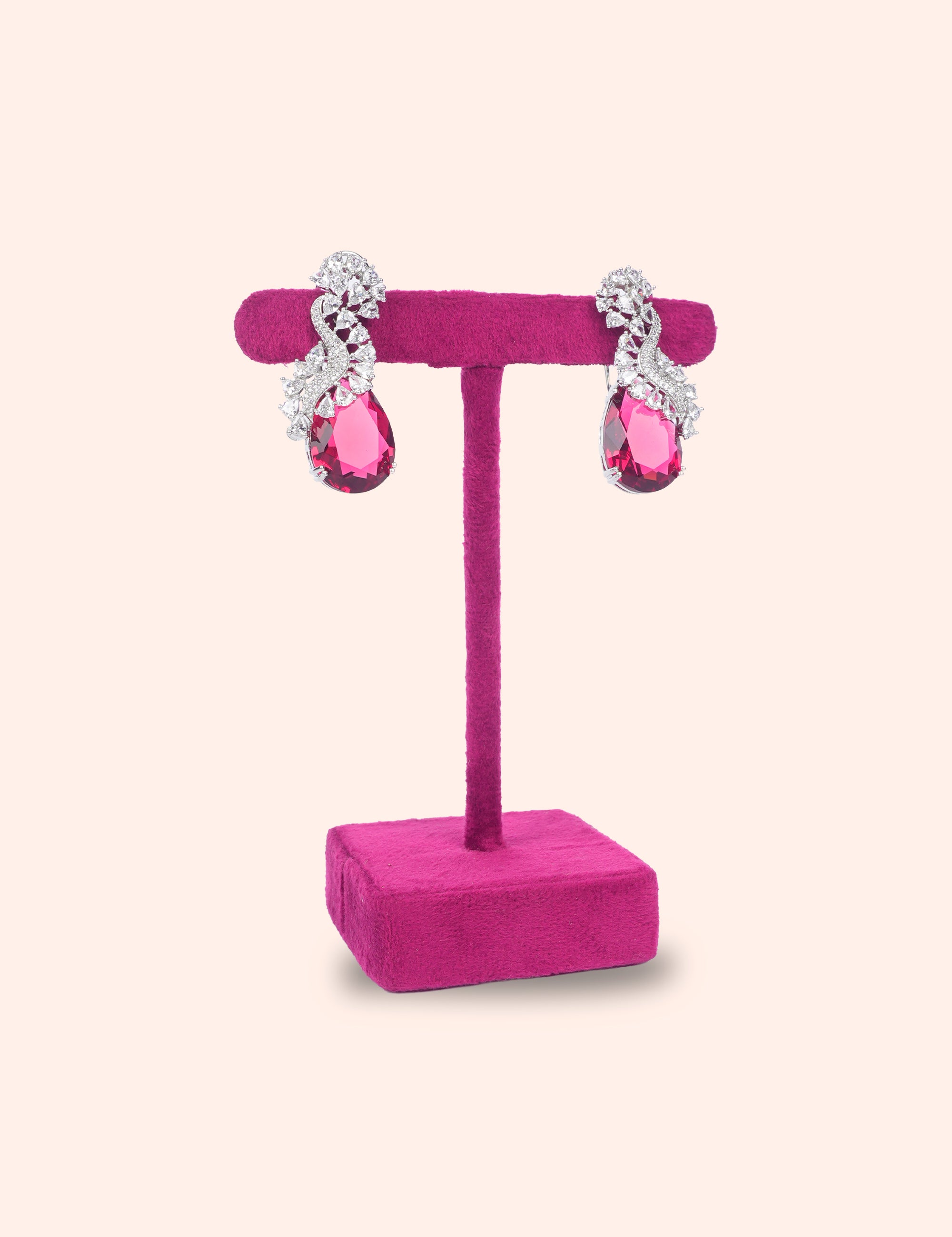 Elegant Pink Drop Earrings