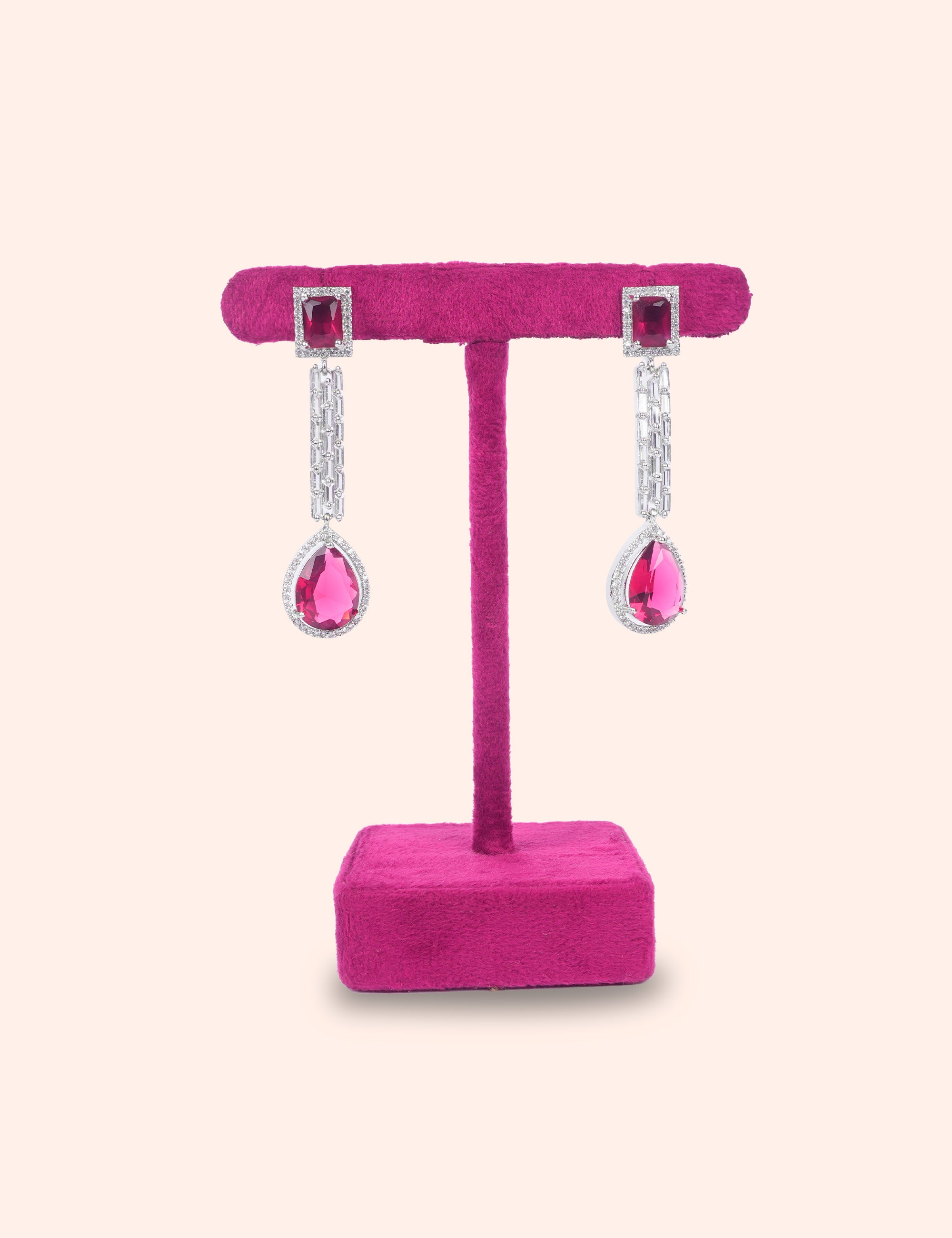 Pink Glow Chain Earrings