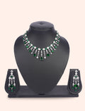 Green Royalty & Zirconia Diamond Statement Set by N Dazzles Designs