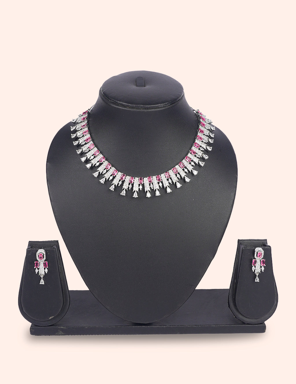 Princess Pink Set & Zirconia Diamond Statement Set by N Dazzles Designs