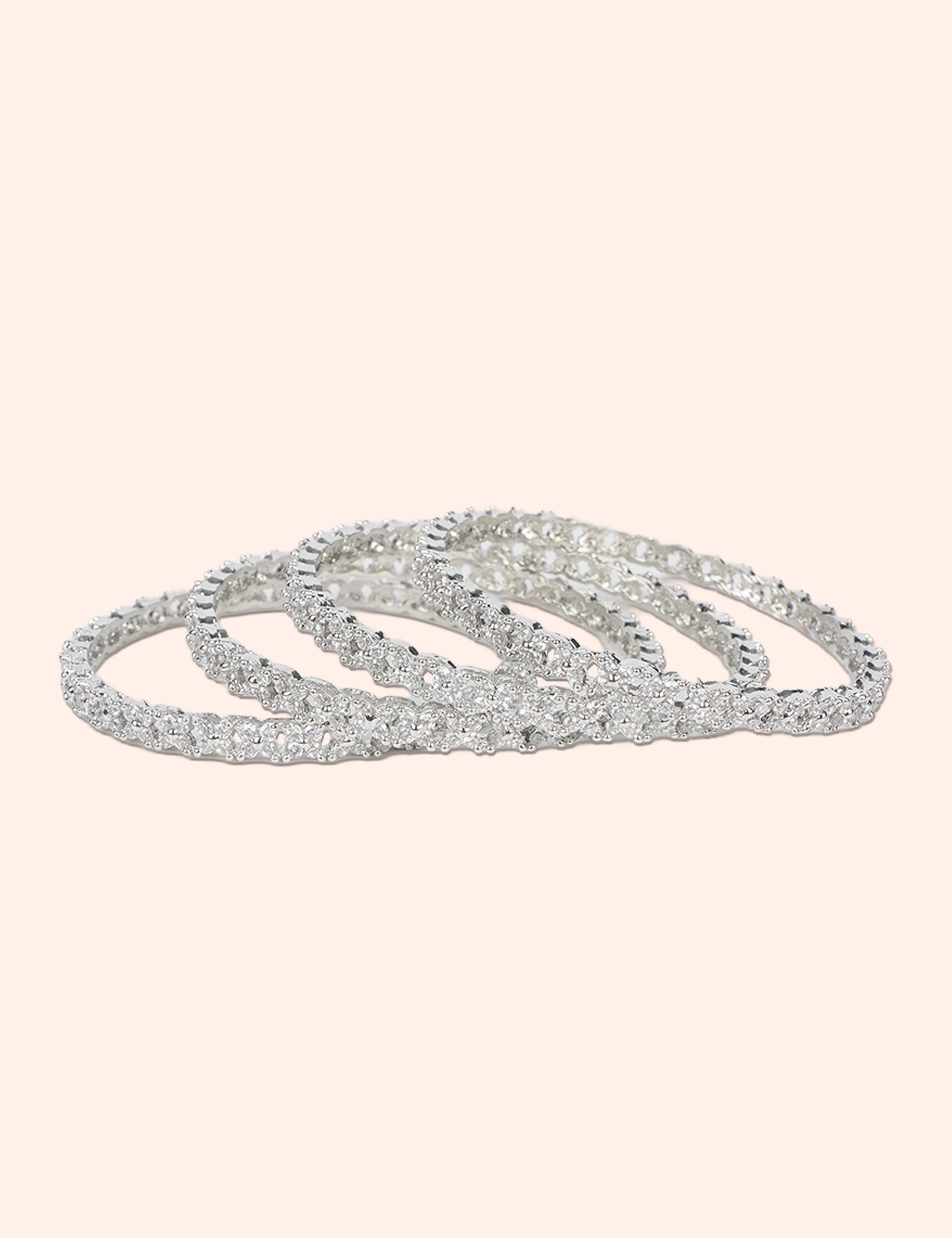 Floral Sparkle Bangle Set
