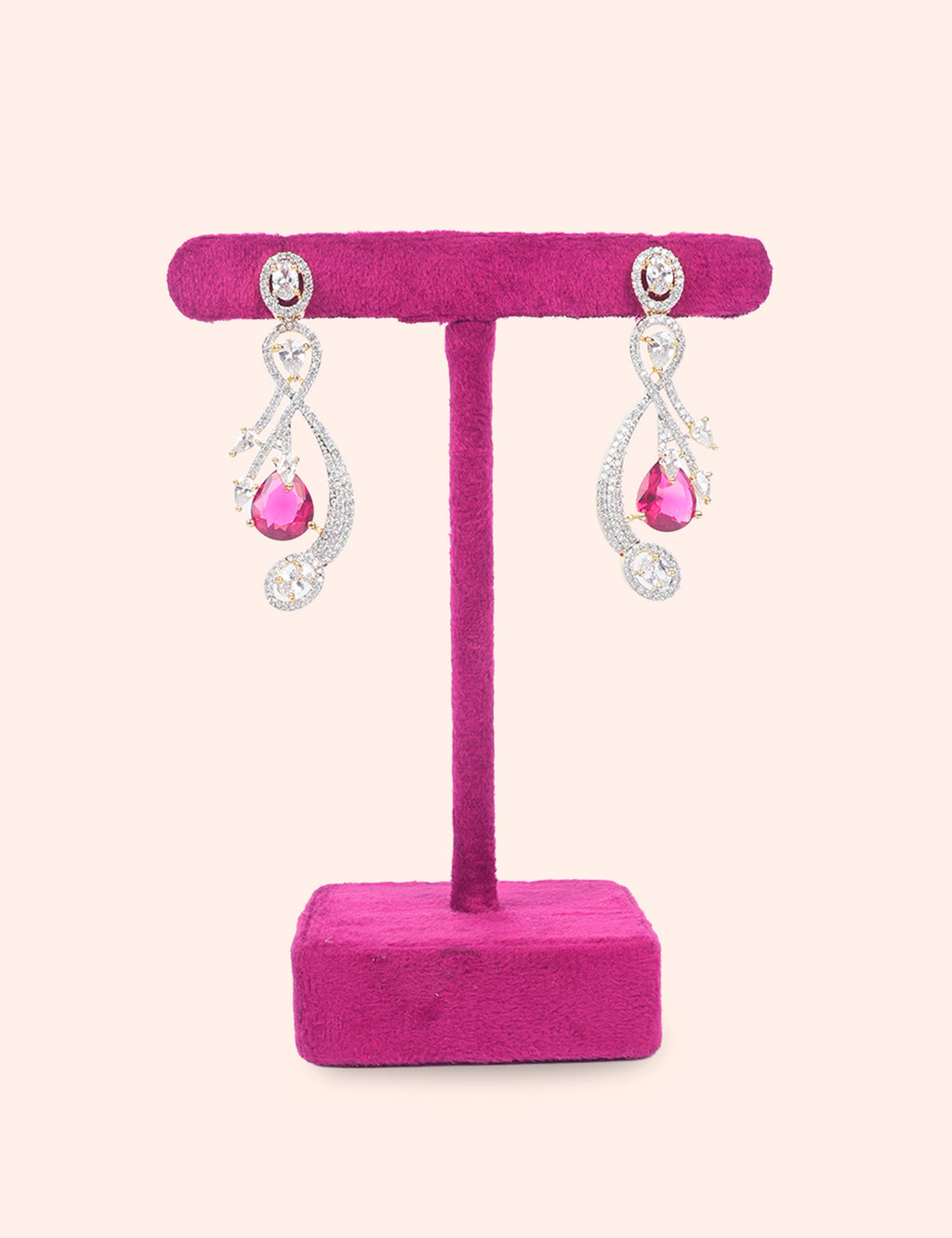 Crystal Pink Drop Earrings