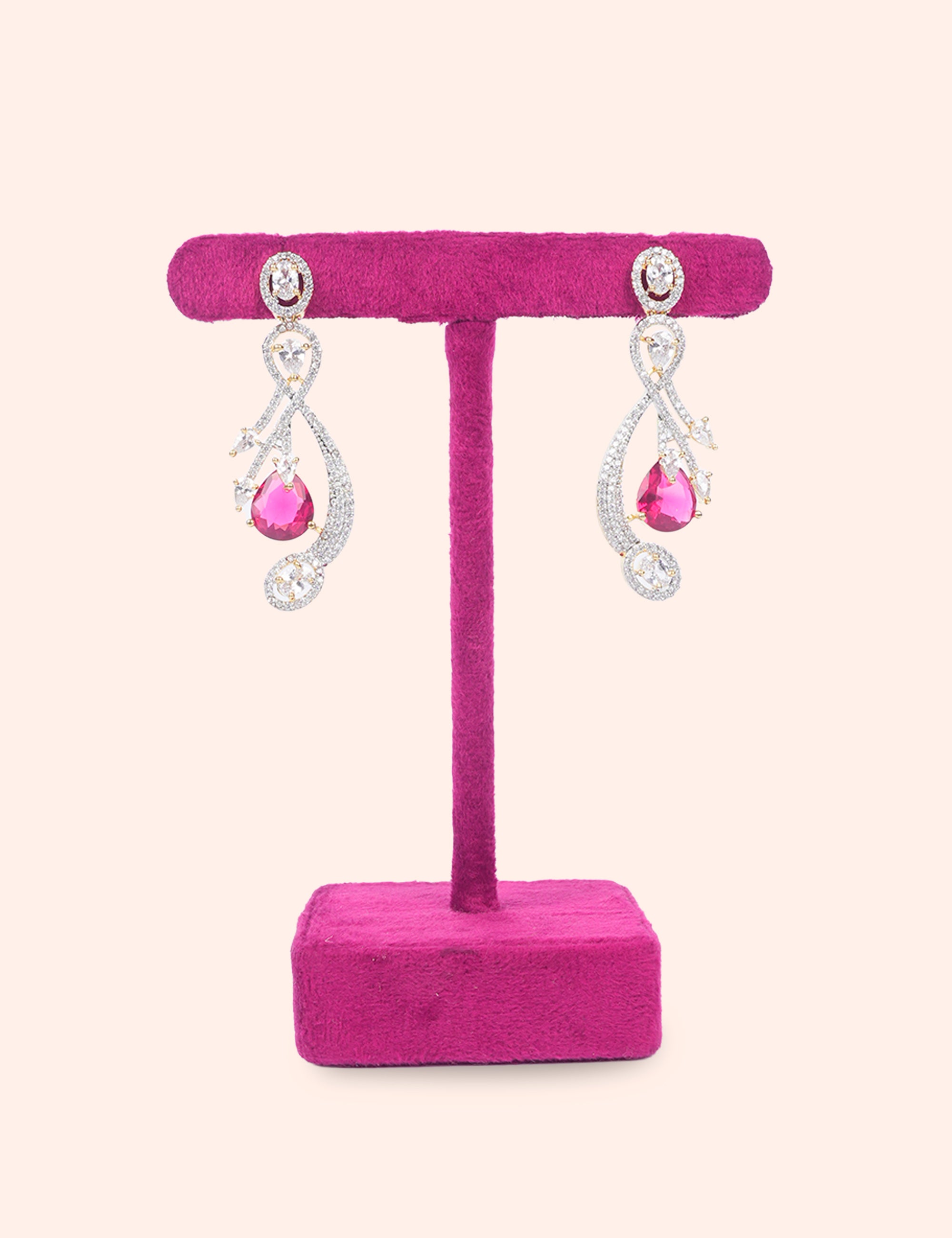 Crystal Pink Drop Earrings