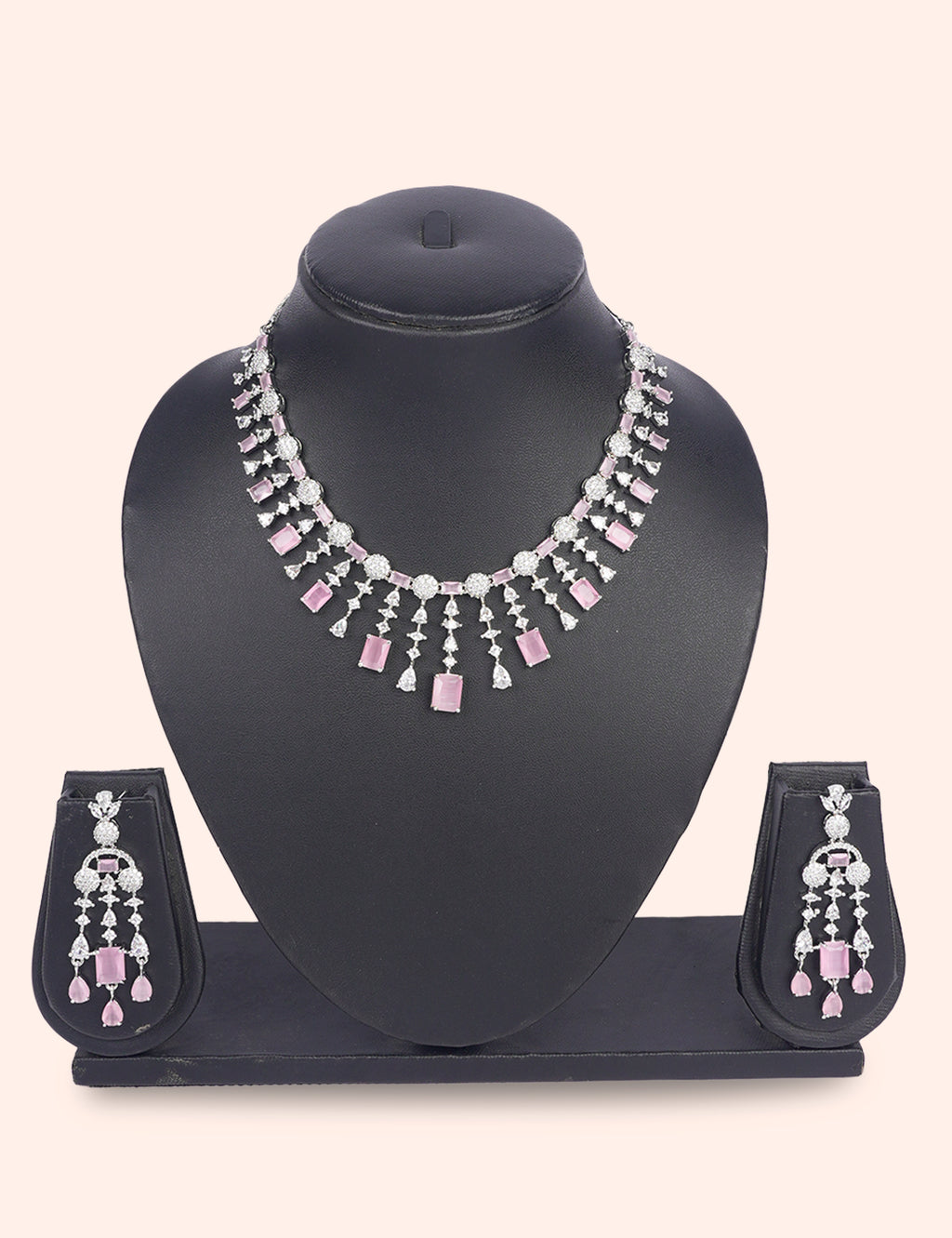 Royal Rosé & Zirconia Diamond Statement Set by N Dazzles Designs