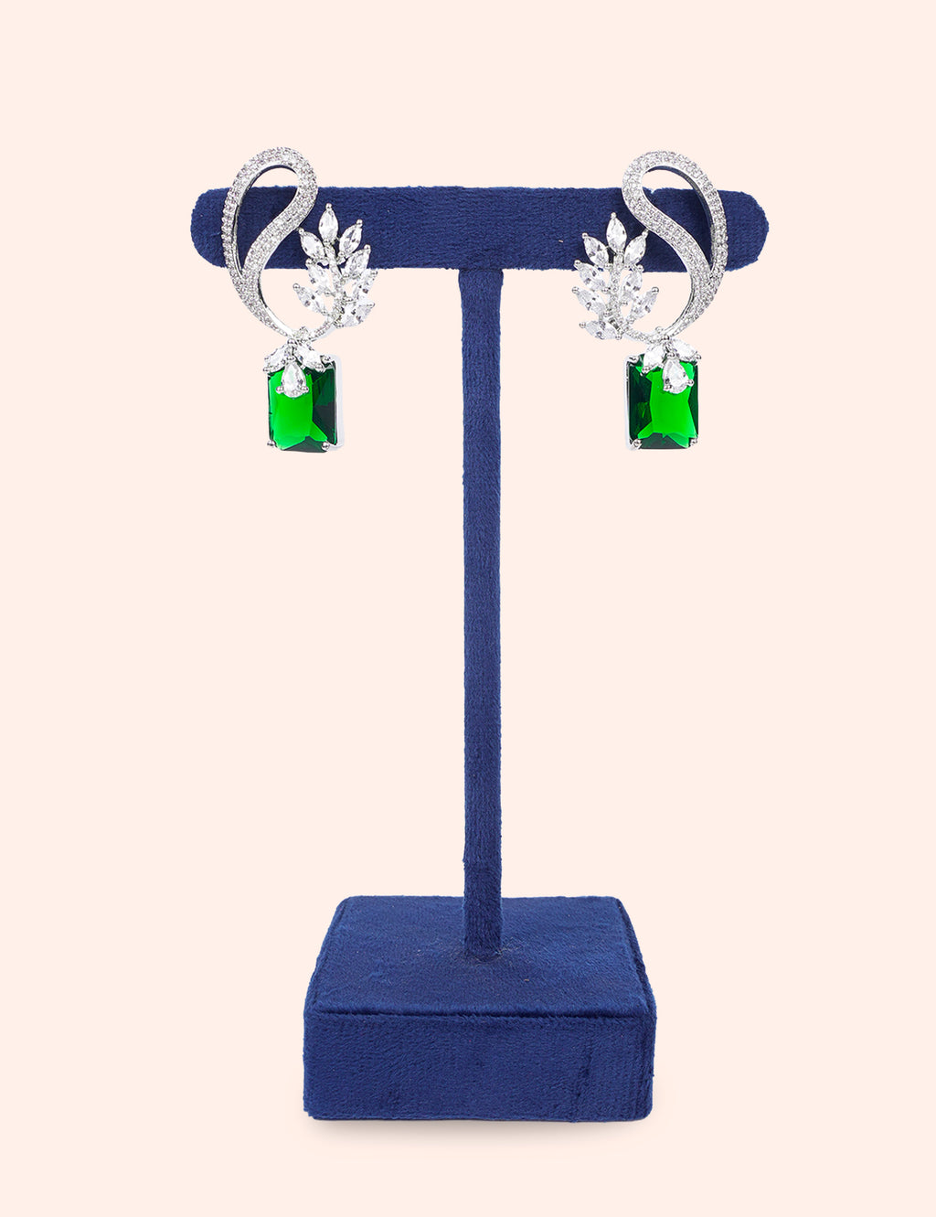 Green Shine Statement Earrings