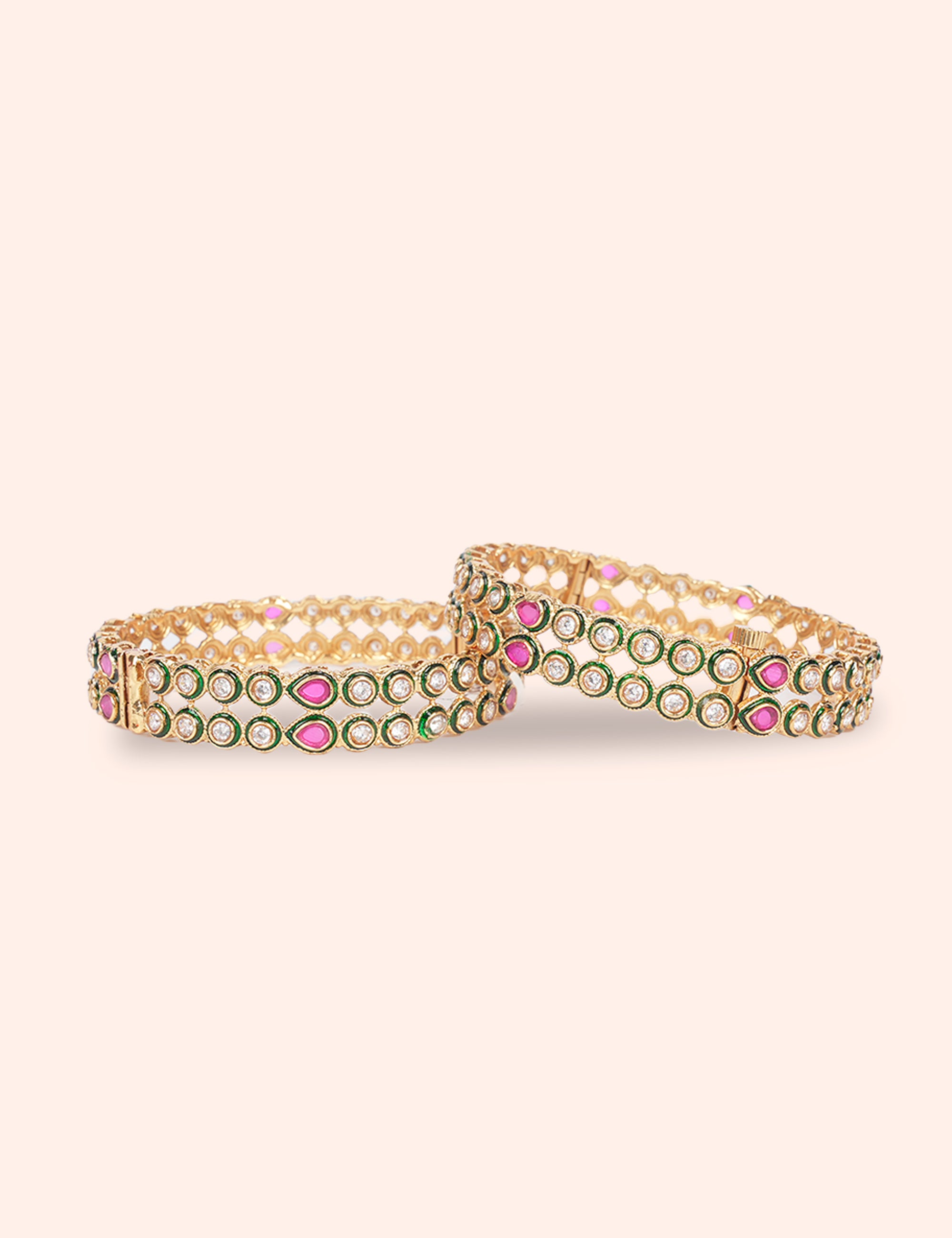 Dual Color Stone Bangles