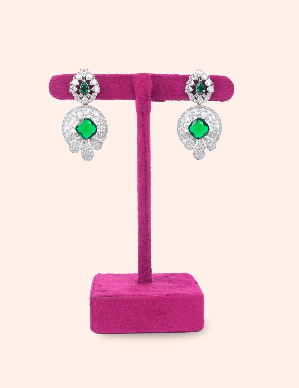 Green Crystal Circle Drops