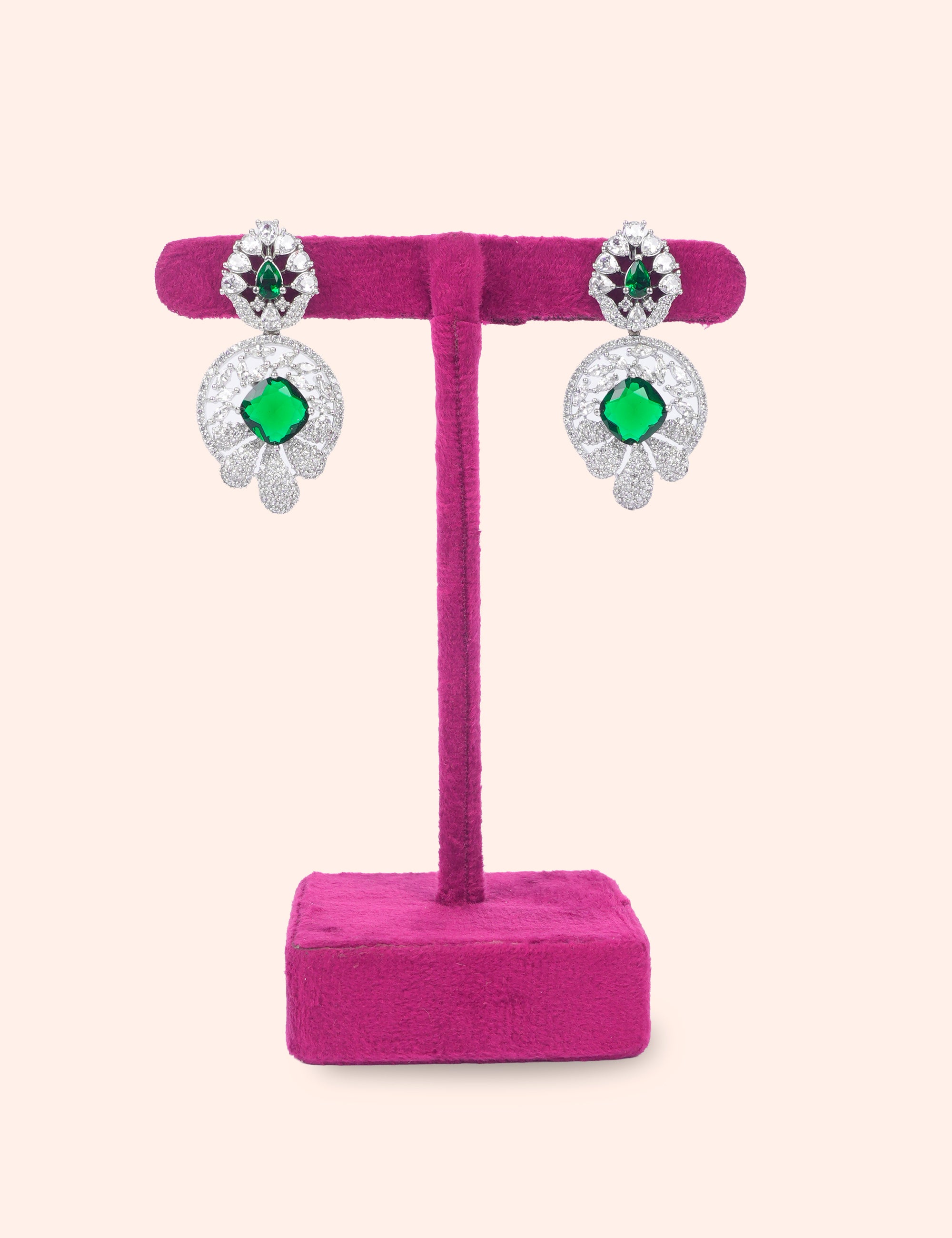Green Crystal Circle Drops