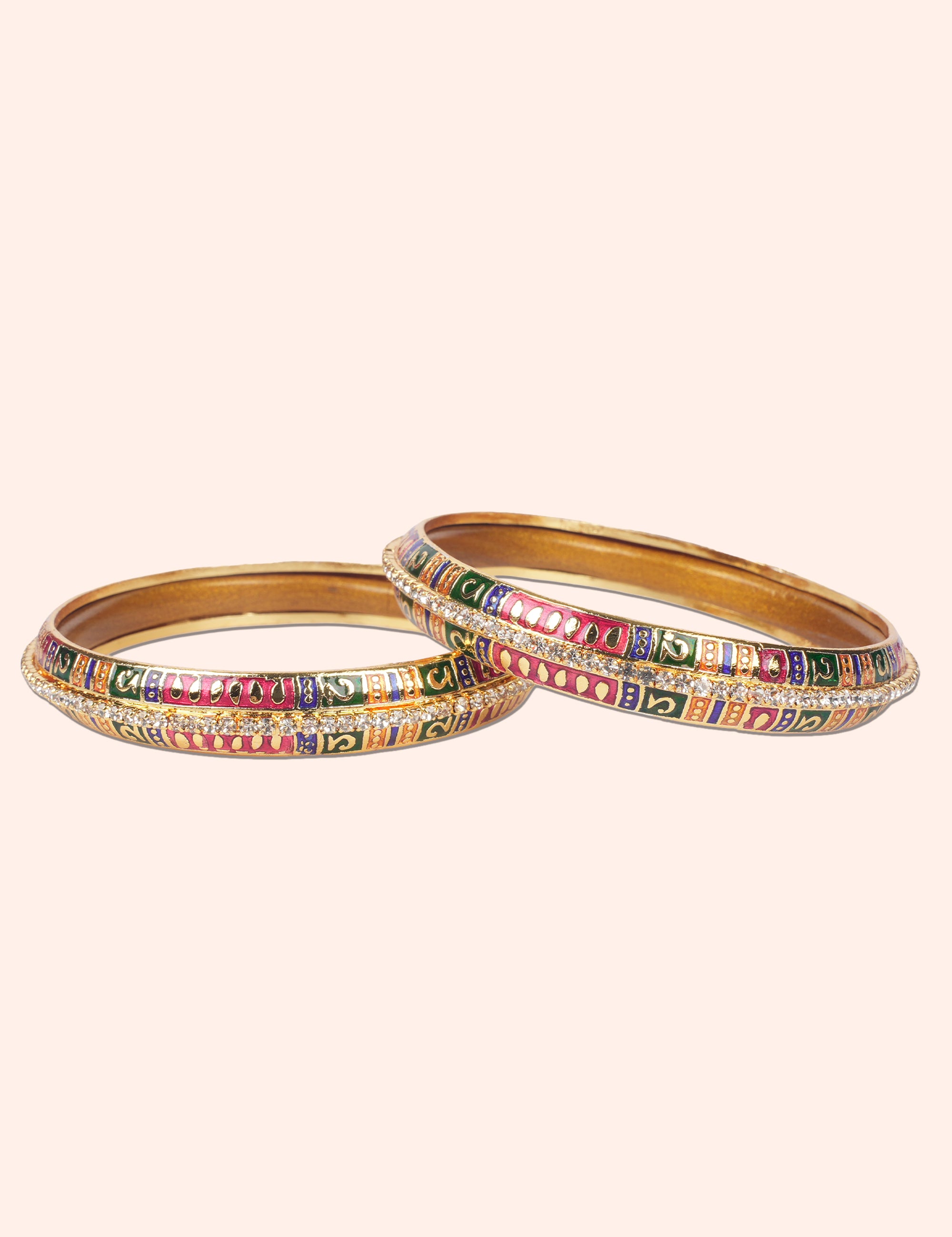 Stone Line Multicolor Meenakari Bangles