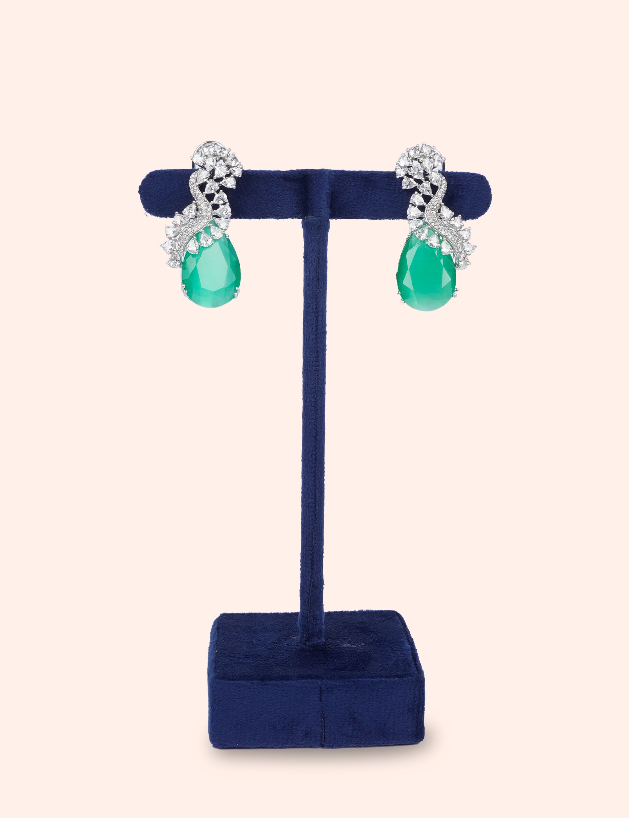 Emerald Drop Spark Earrings
