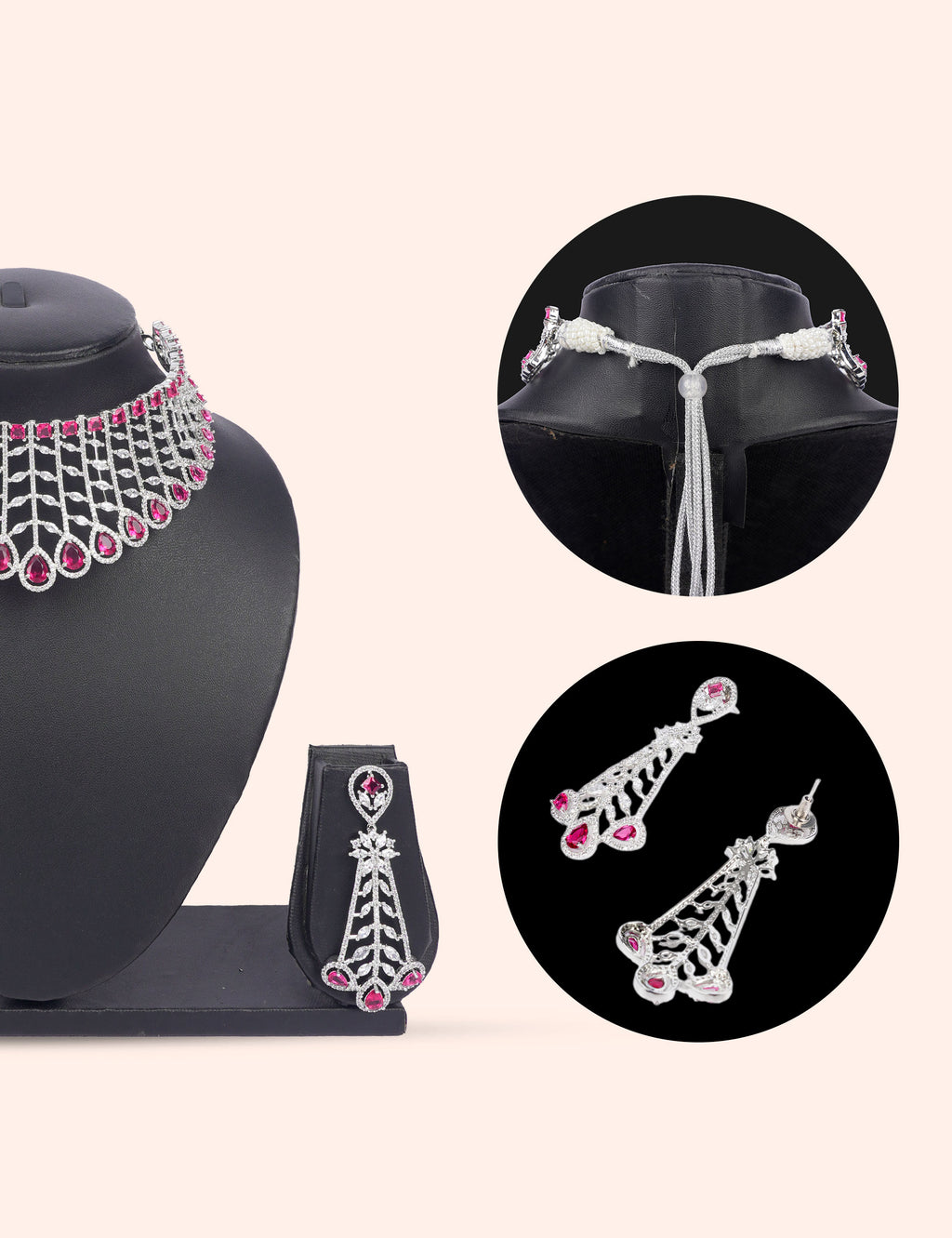 Veridian Rain & Zirconia Diamond Statement Set by N Dazzles Designs