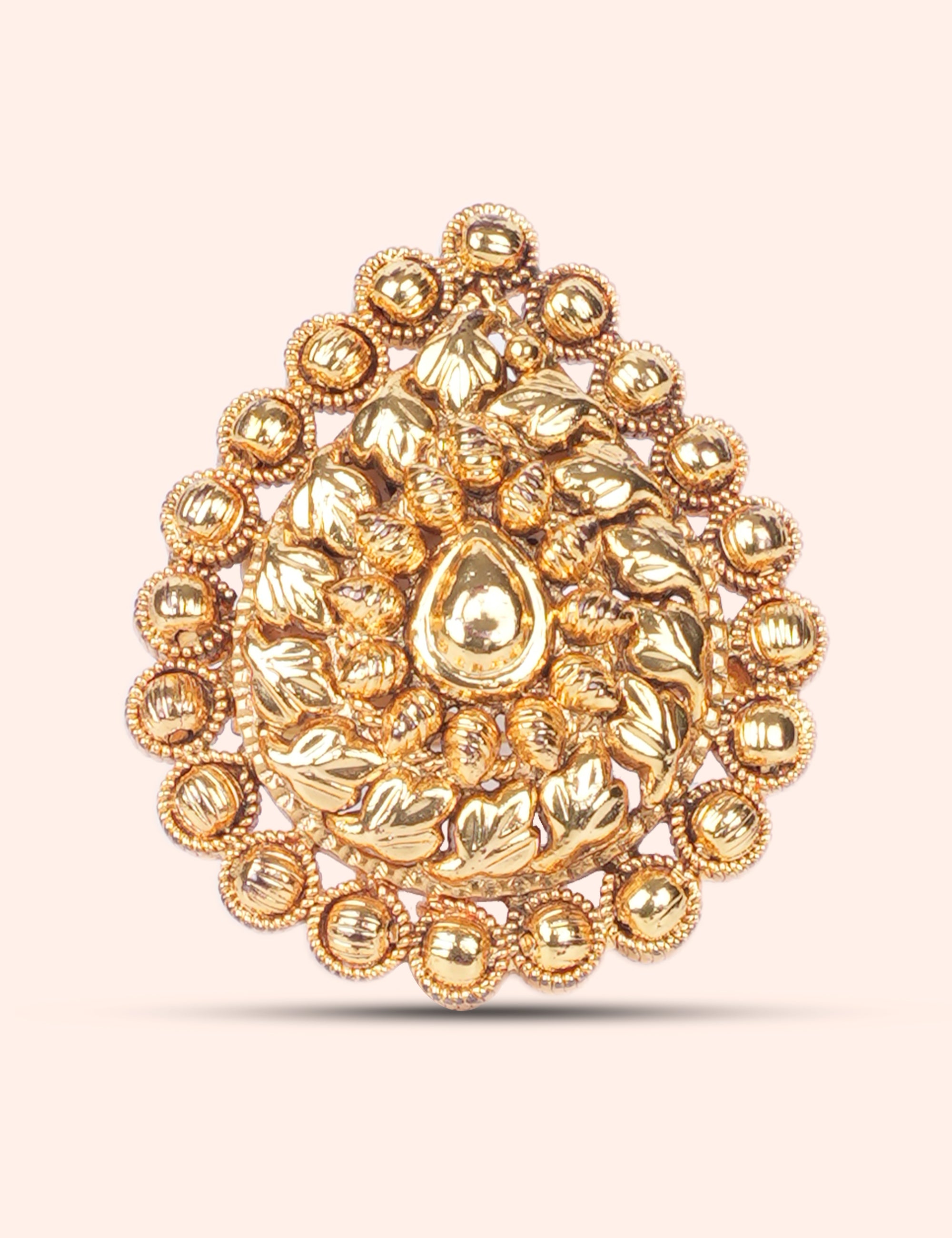 Gold Leaf Design Statement Ring