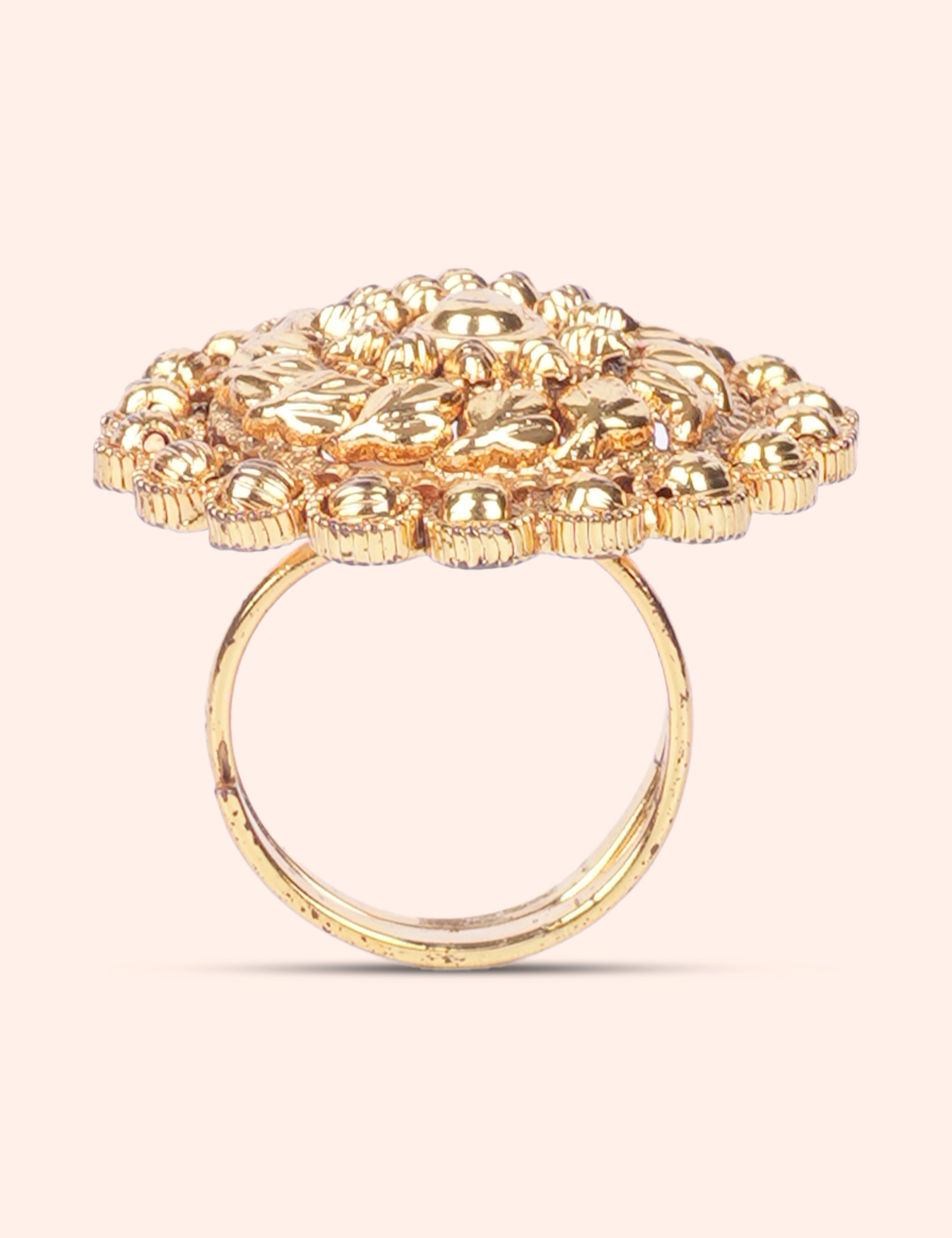Gold Leaf Design Statement Ring