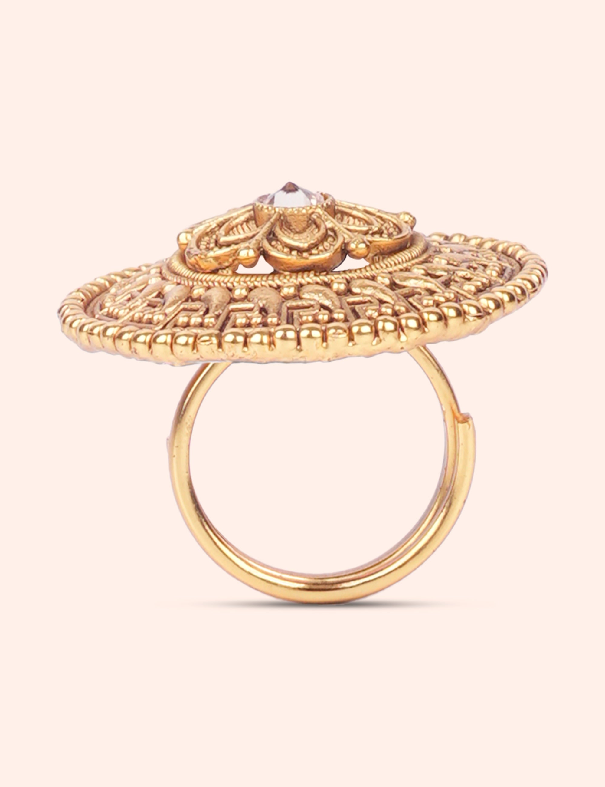 Gold Mandala Style Ring