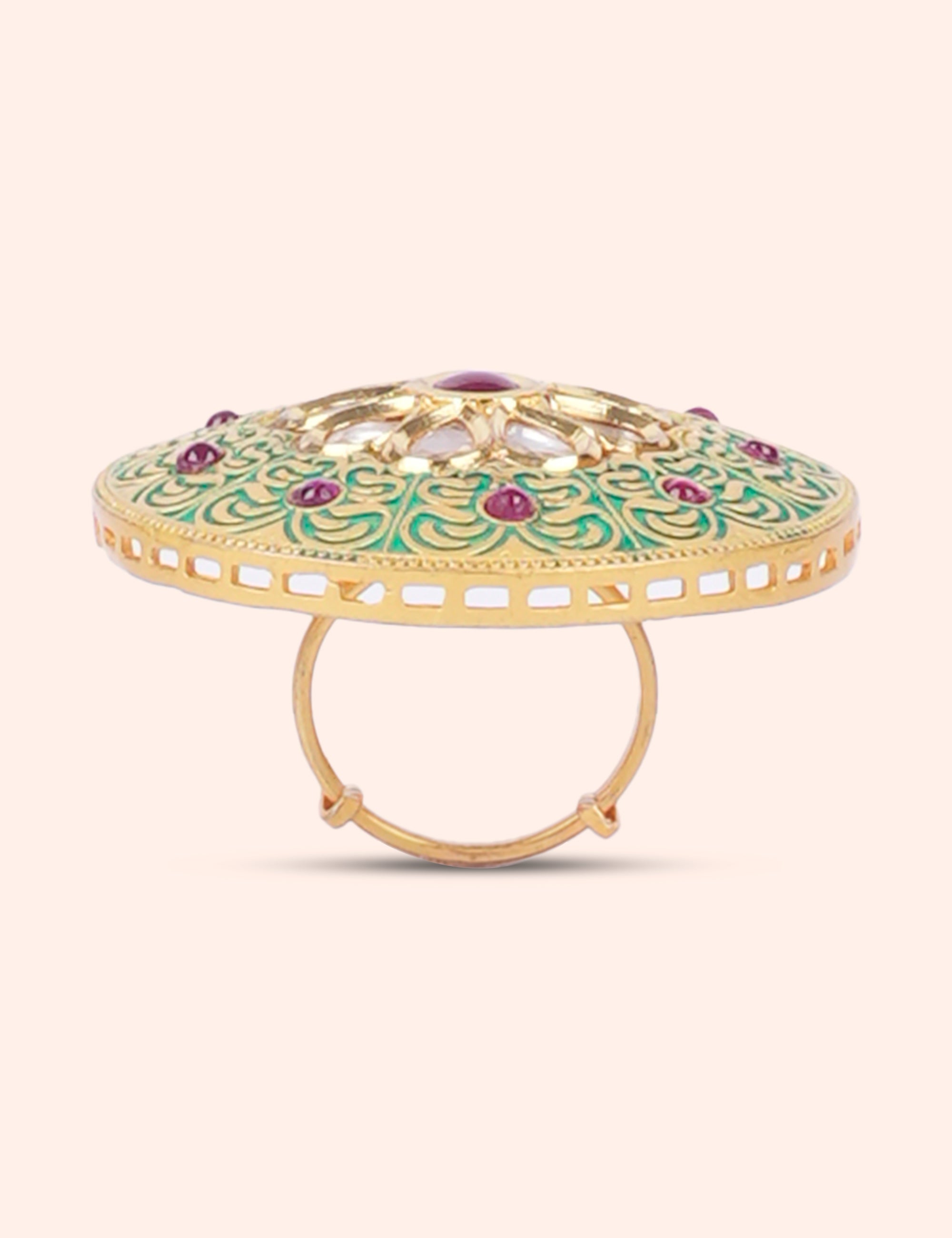 Heritage Floral Meenakari Ring
