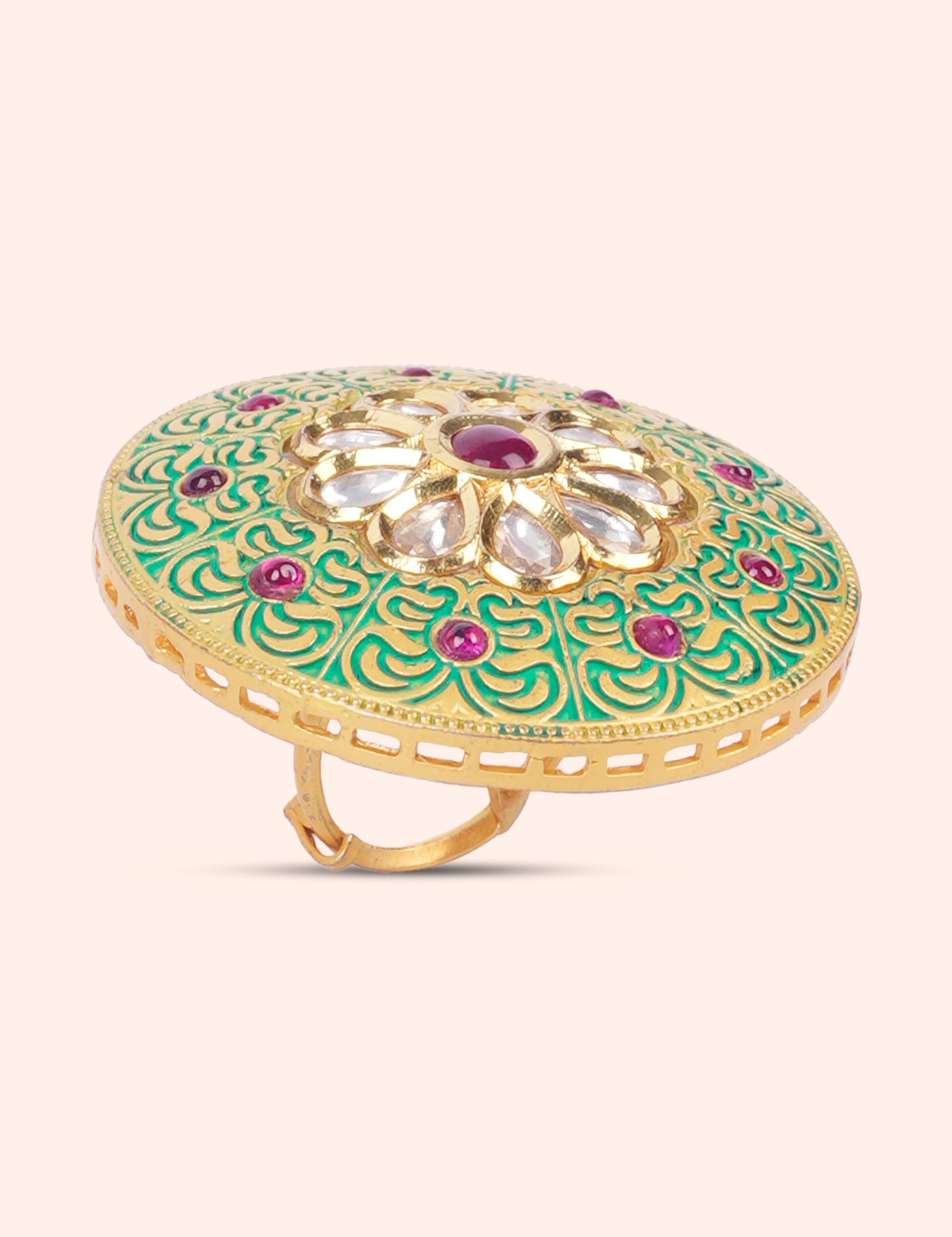 Heritage Floral Meenakari Ring