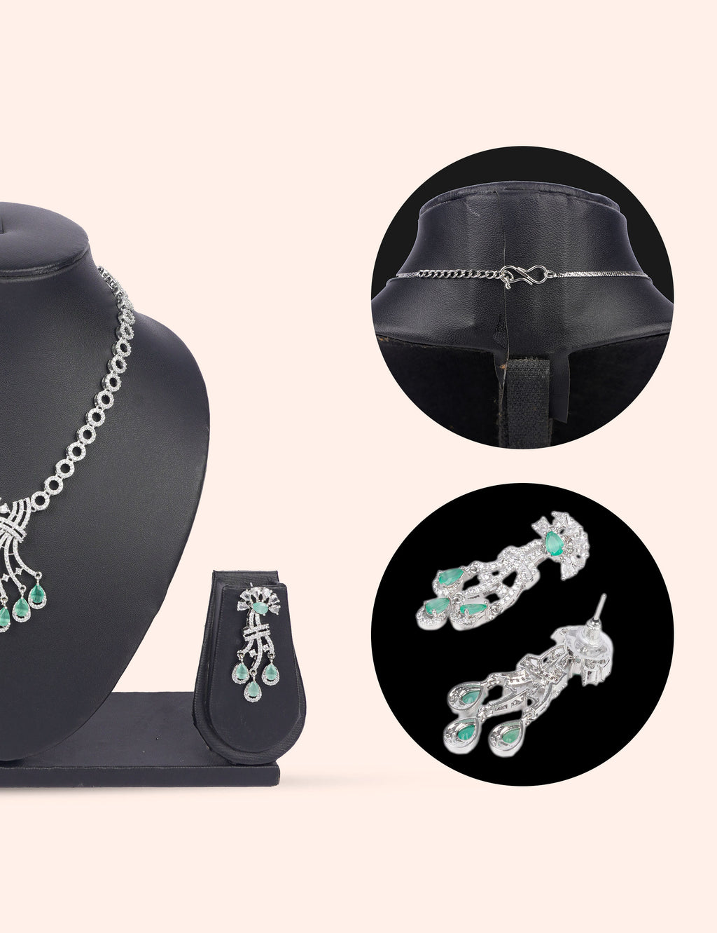 Frost Bloom & Zirconia Diamond Statement Set by N Dazzles Designs