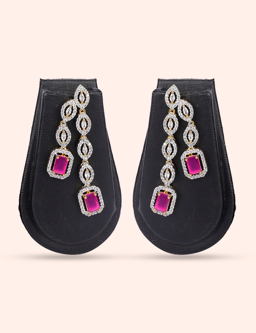 Ruby Royale & Zirconia Diamond Statement Set by N Dazzles Designs